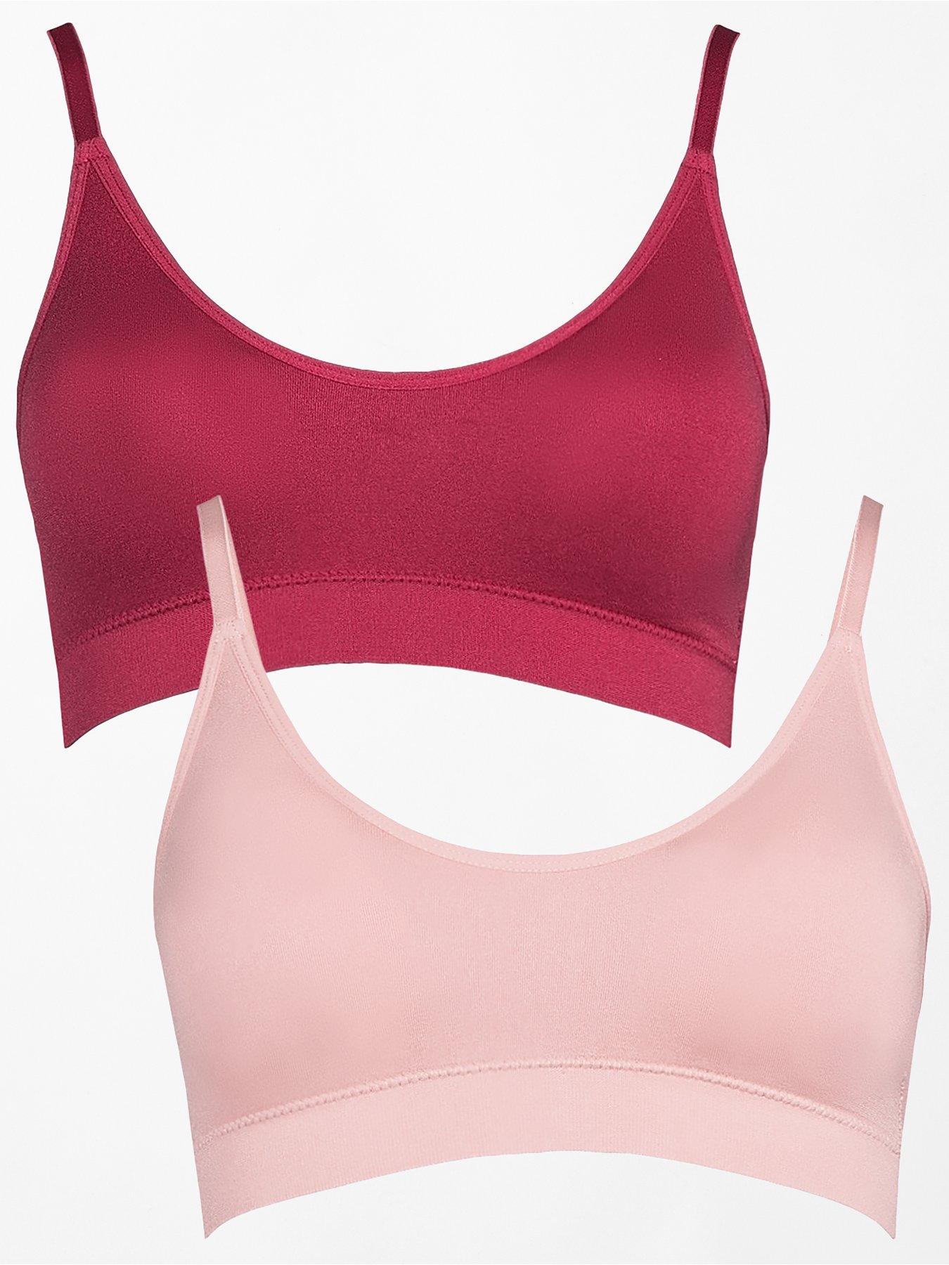 The Very Collection 2 Pack Seamless Scoop Neck Bralettes - Pink
