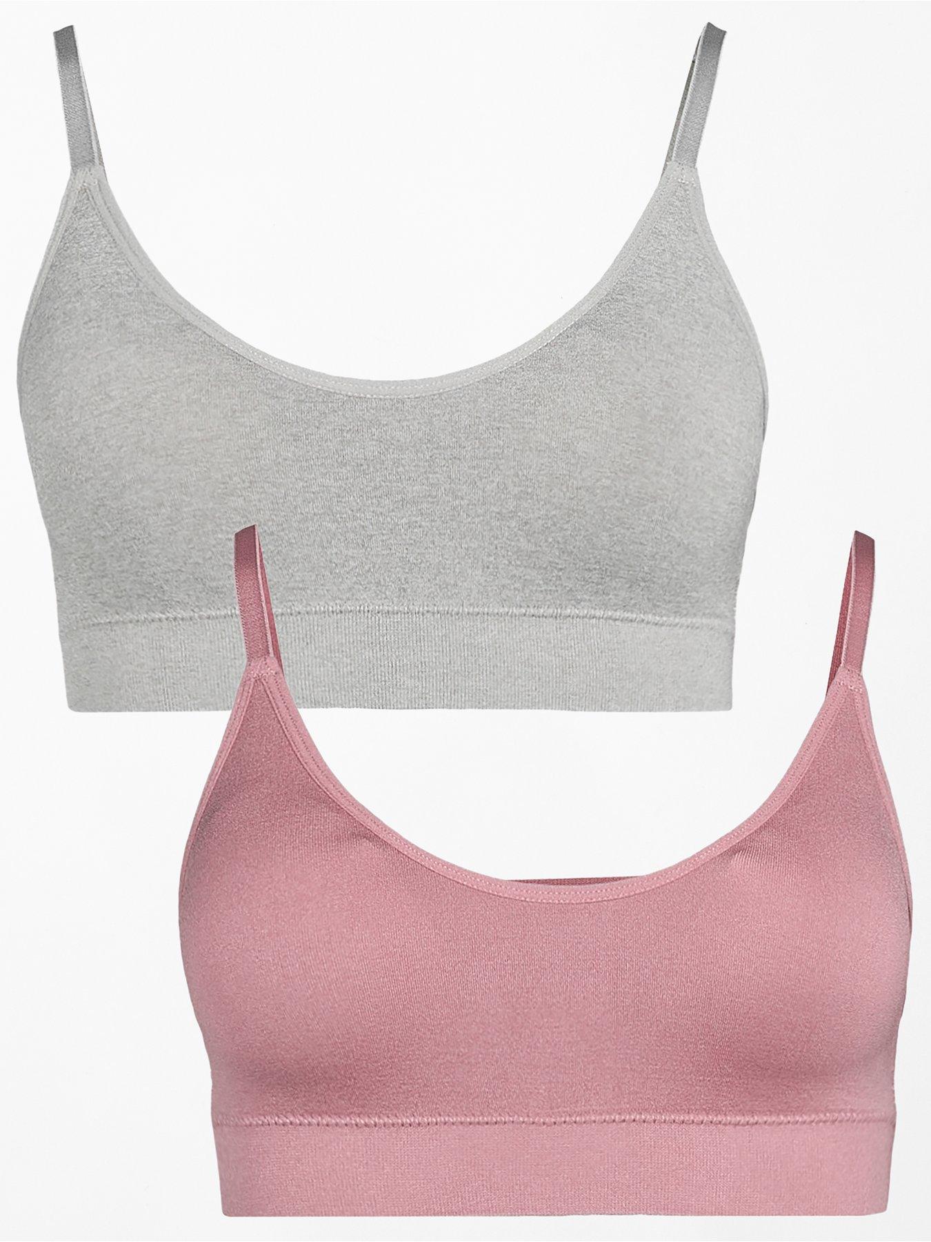 The Very Collection 2 Pack Seamless Scoop Neck Bralettes - Grey