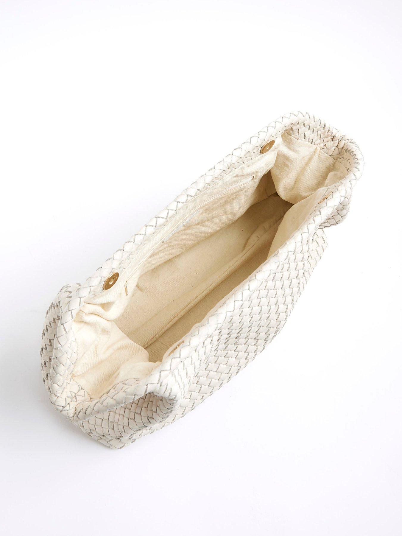Image 5 of 5 of River Island Studio Leather Clutch Bag - Cream