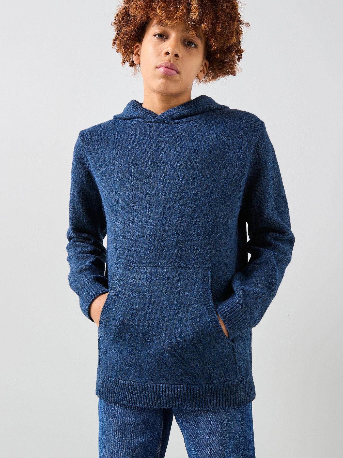 The Very Collection Boys Knitted Hoodie - Blue