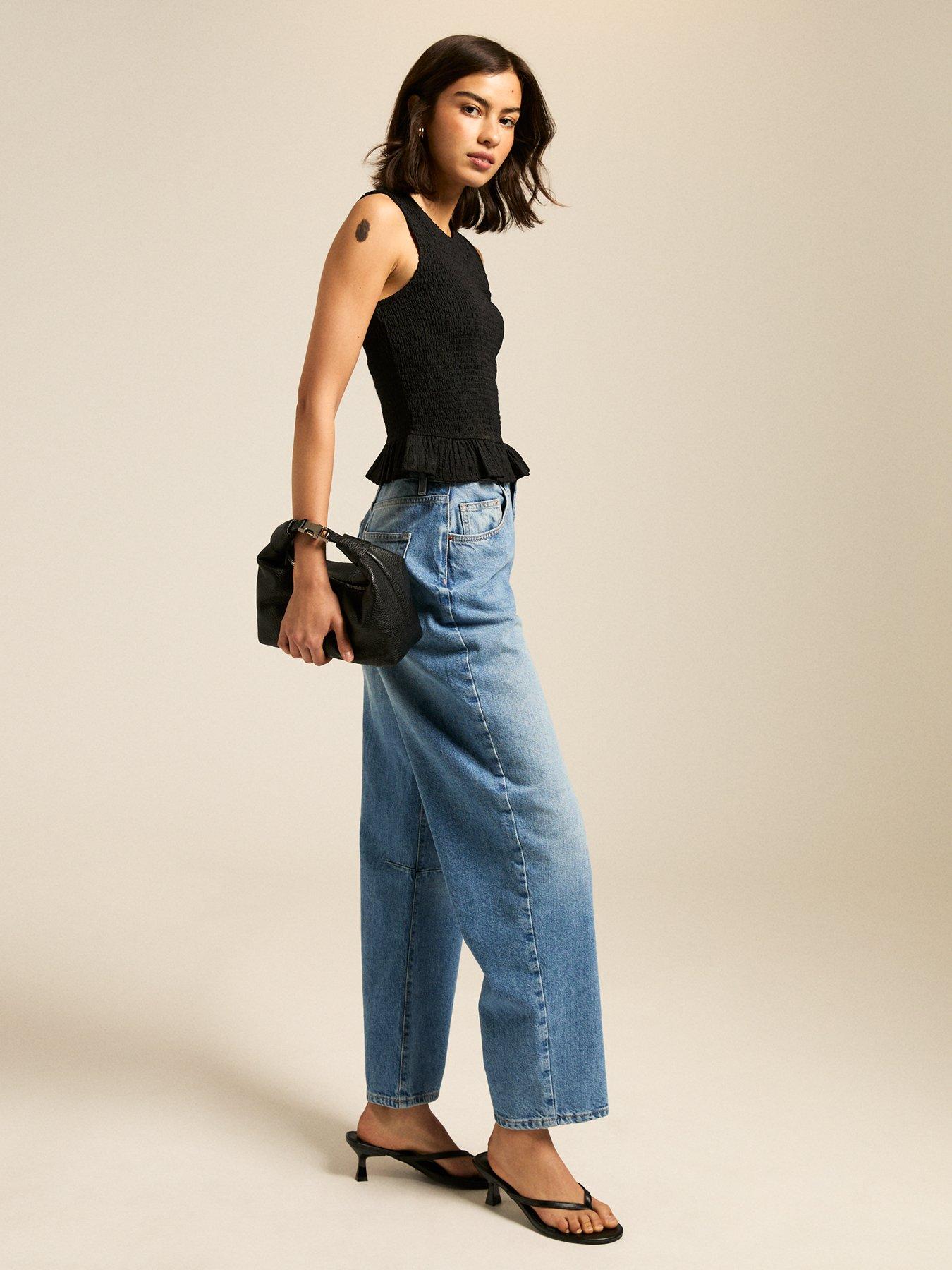 new-look-shirred-peplum-hem-top-blackback