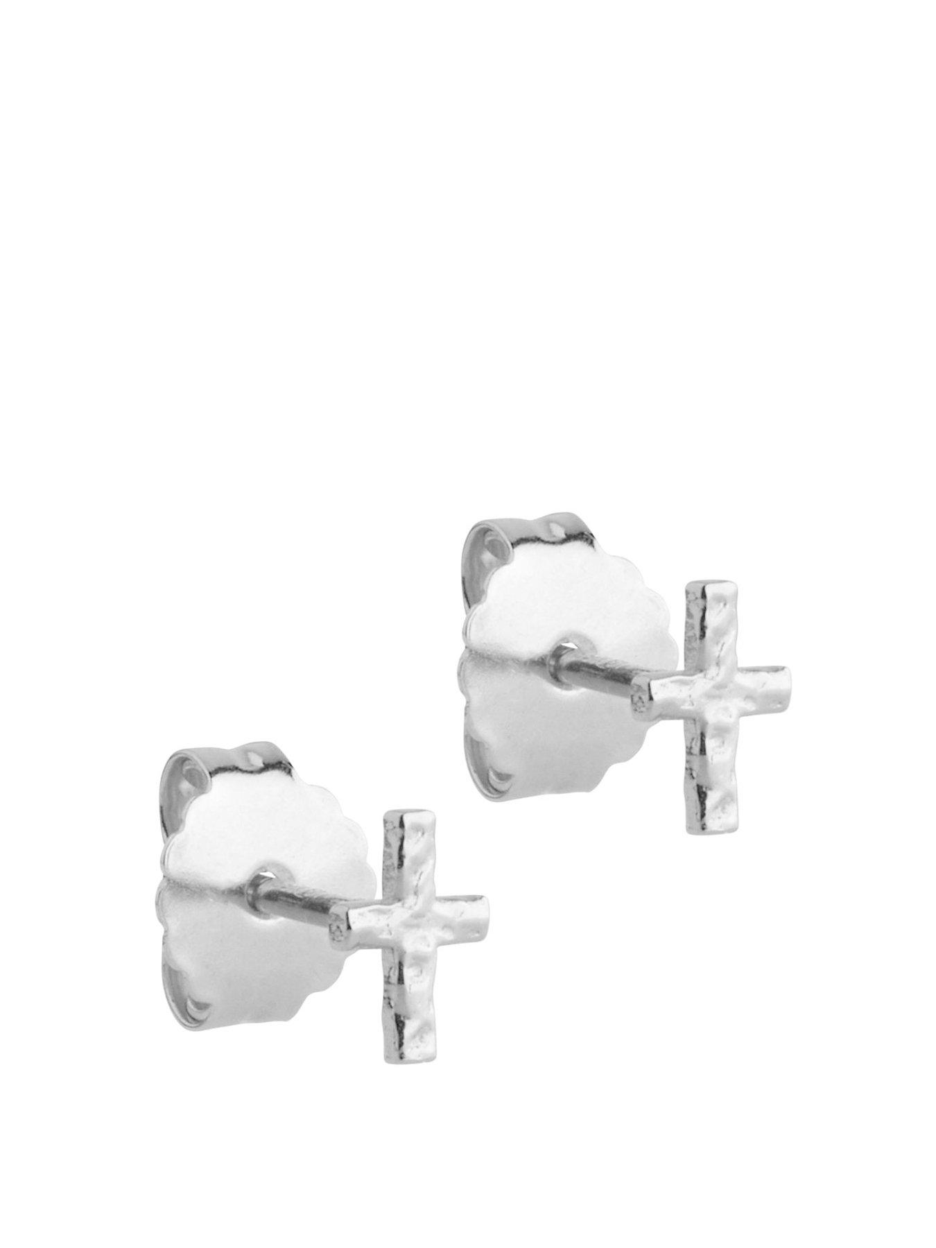 Image 1 of 4 of ENAMEL Copenhagen Silver Protective Cross Studs