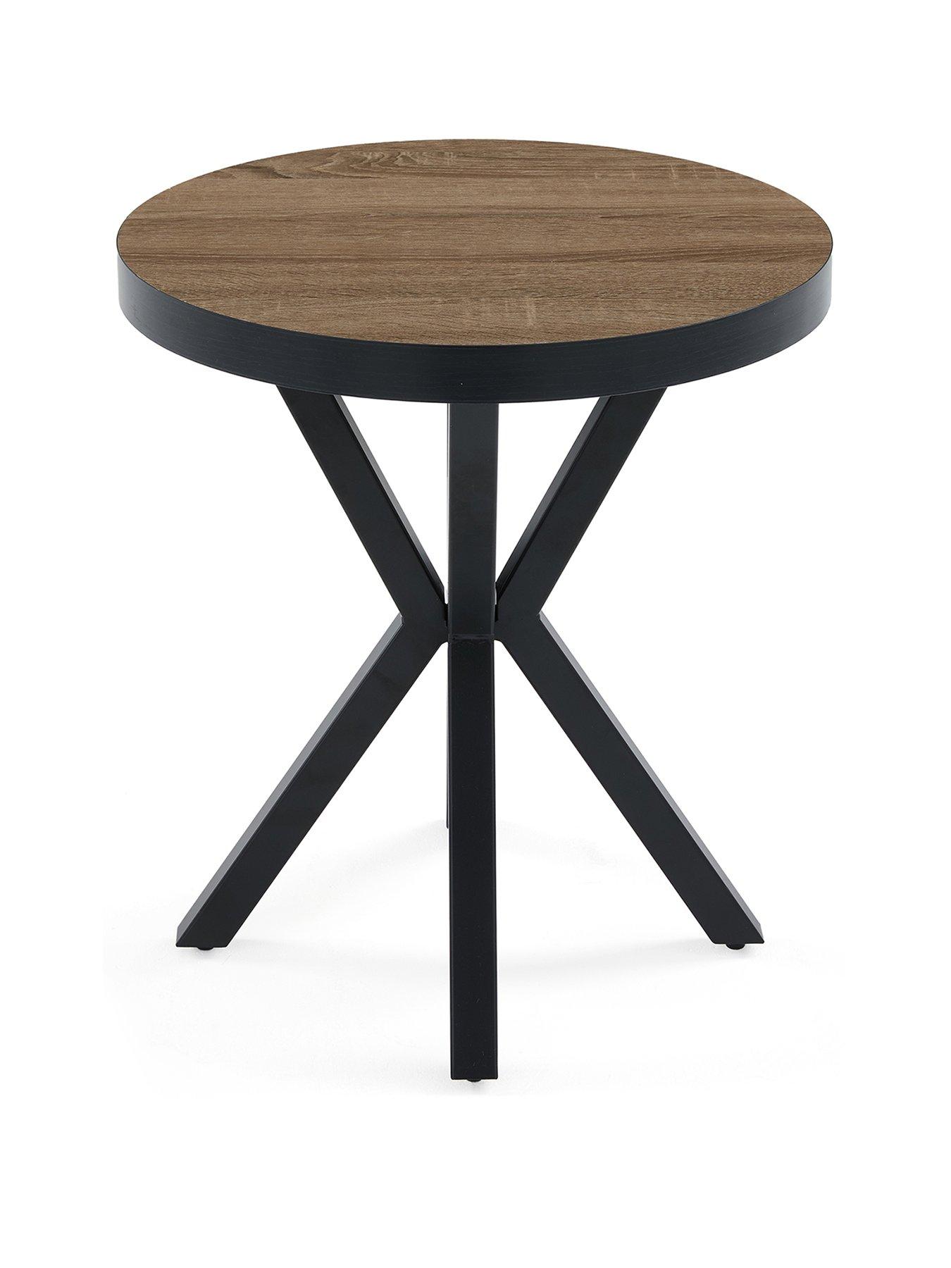 Image 2 of 7 of The Very Collection Oslo Round Side Table - Oak/Black -&nbsp;FSC&reg; Certified