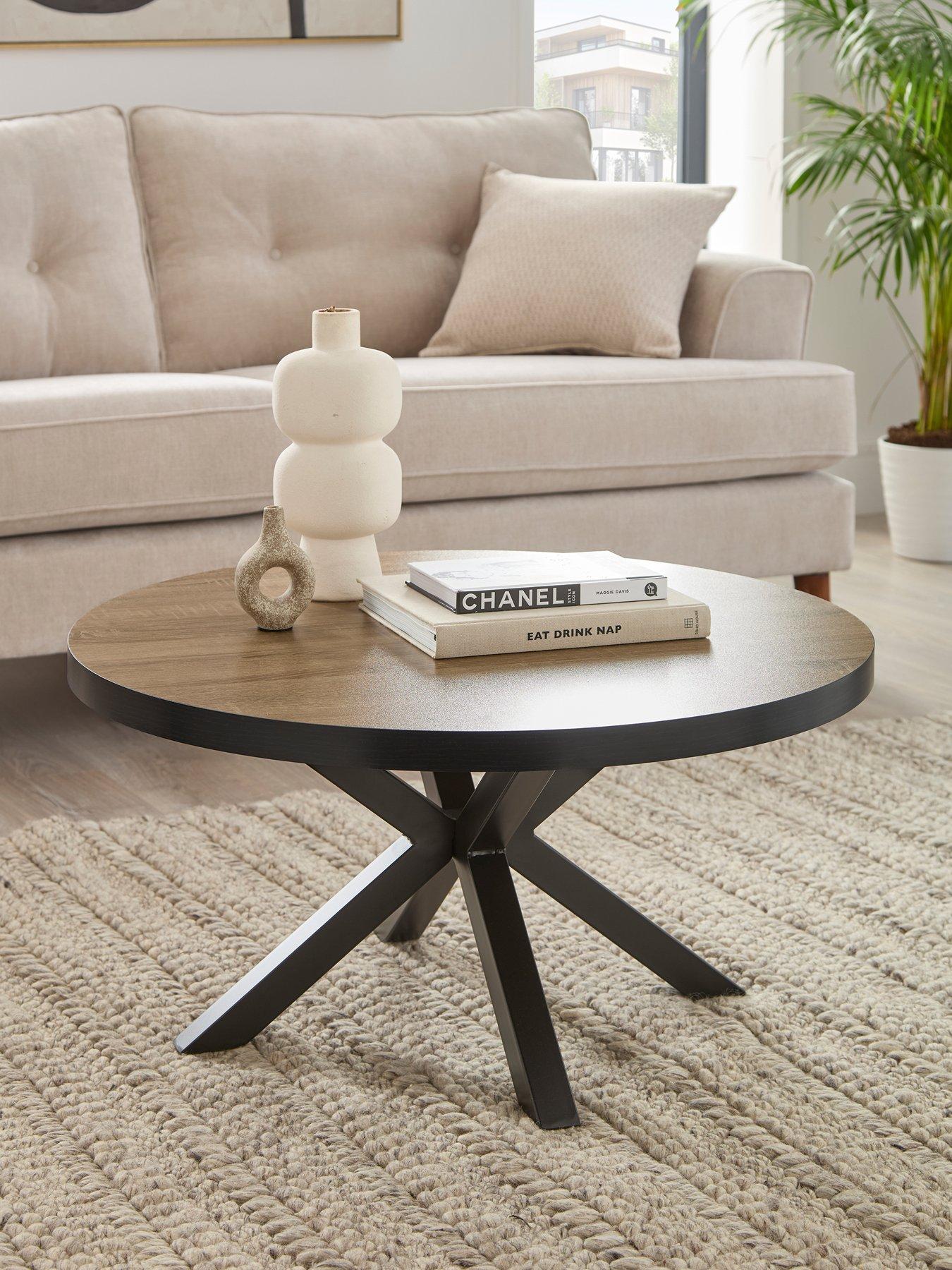 Image 1 of 7 of The Very Collection Oslo Round Coffee Table - Oak/Black - FSC&reg; Certified