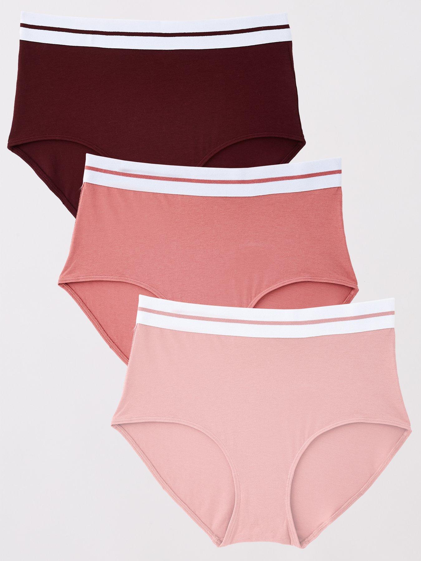 The Very Collection 3 Pack High Waist Cotton Briefs - Nude