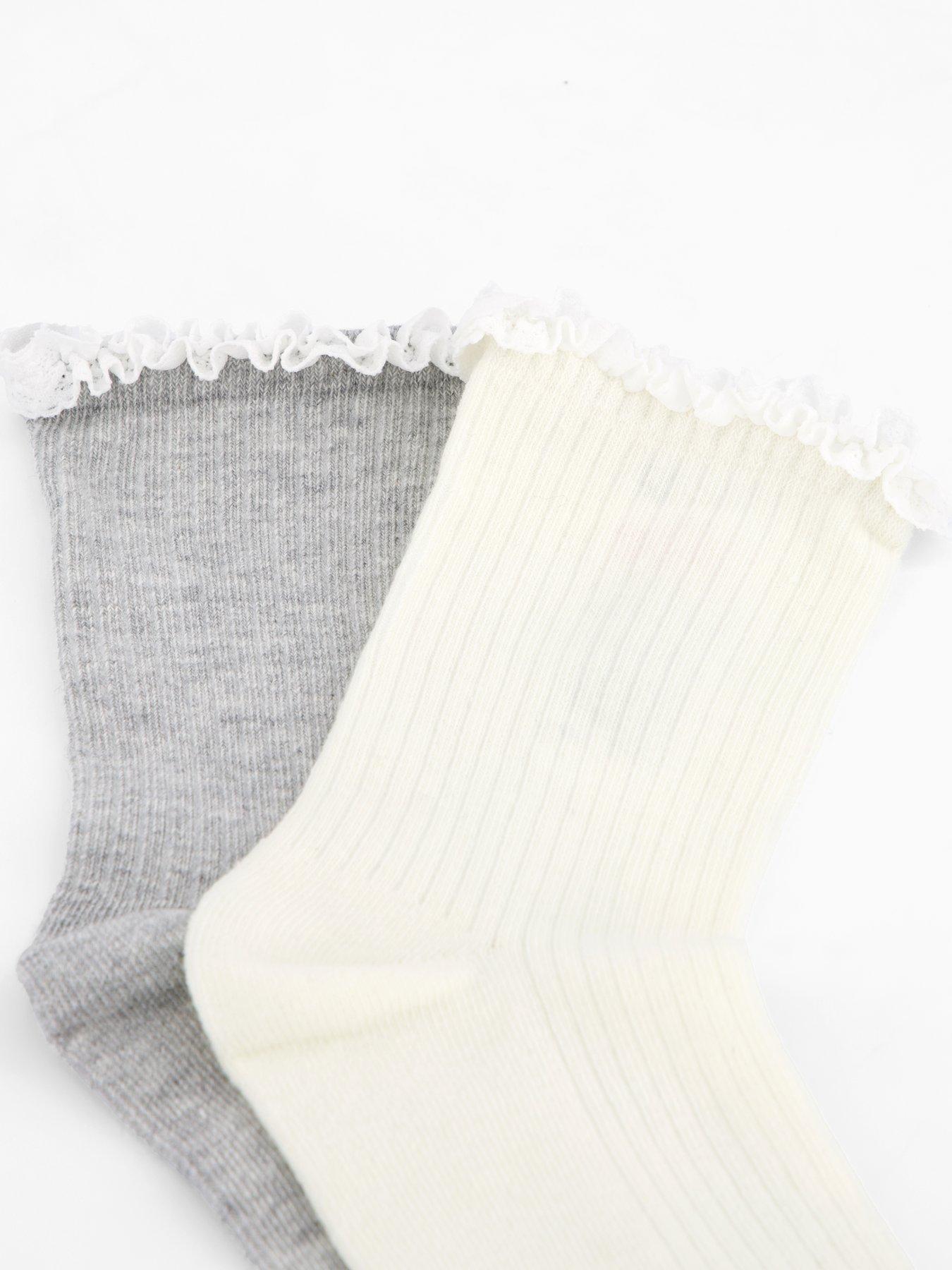 Image 4 of 4 of V by Very 2 Pack Lace Ankle Socks - Beige