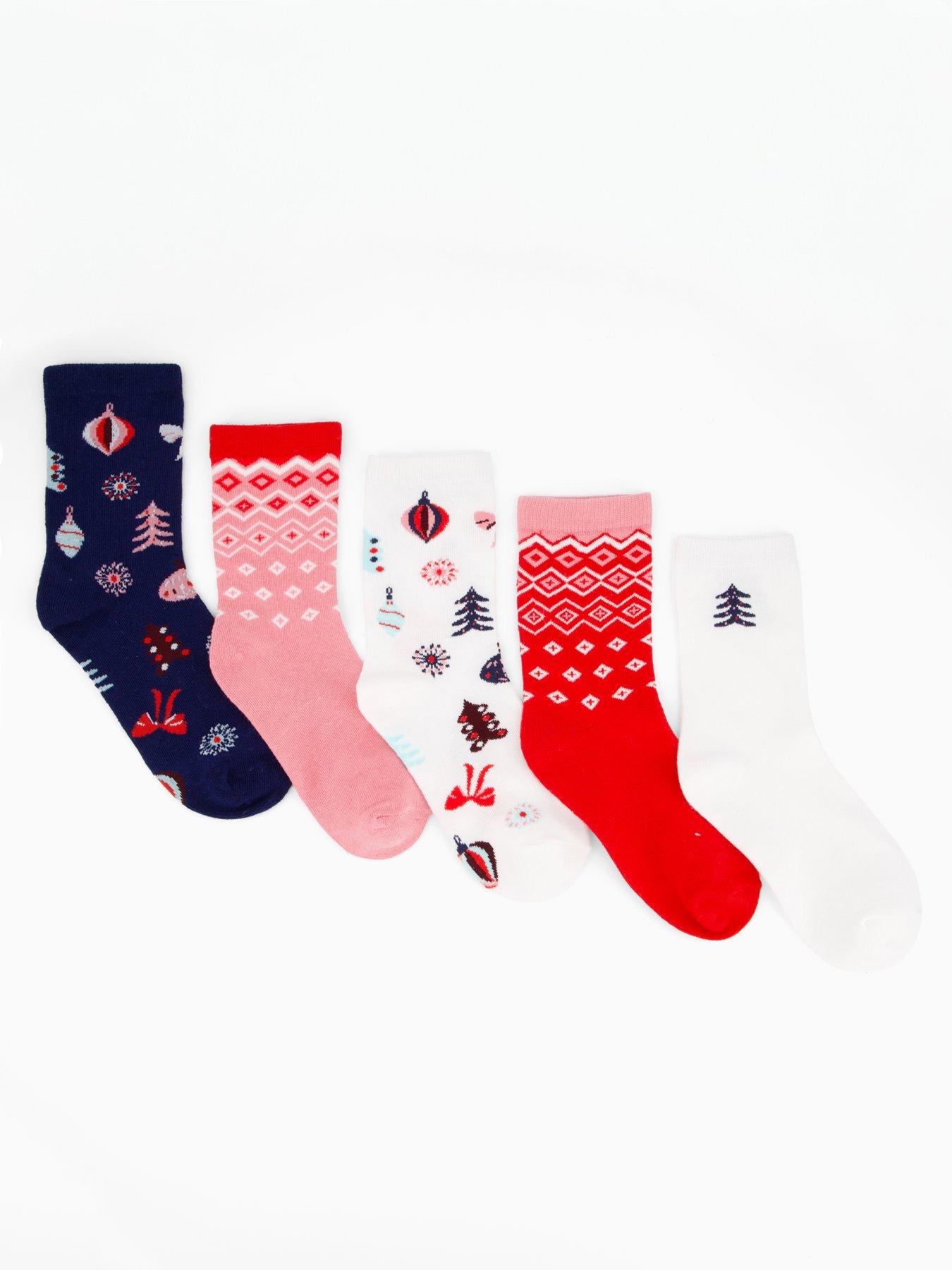 The Very Collection 5 Pack Novelty Festive Ankle Socks - Multi