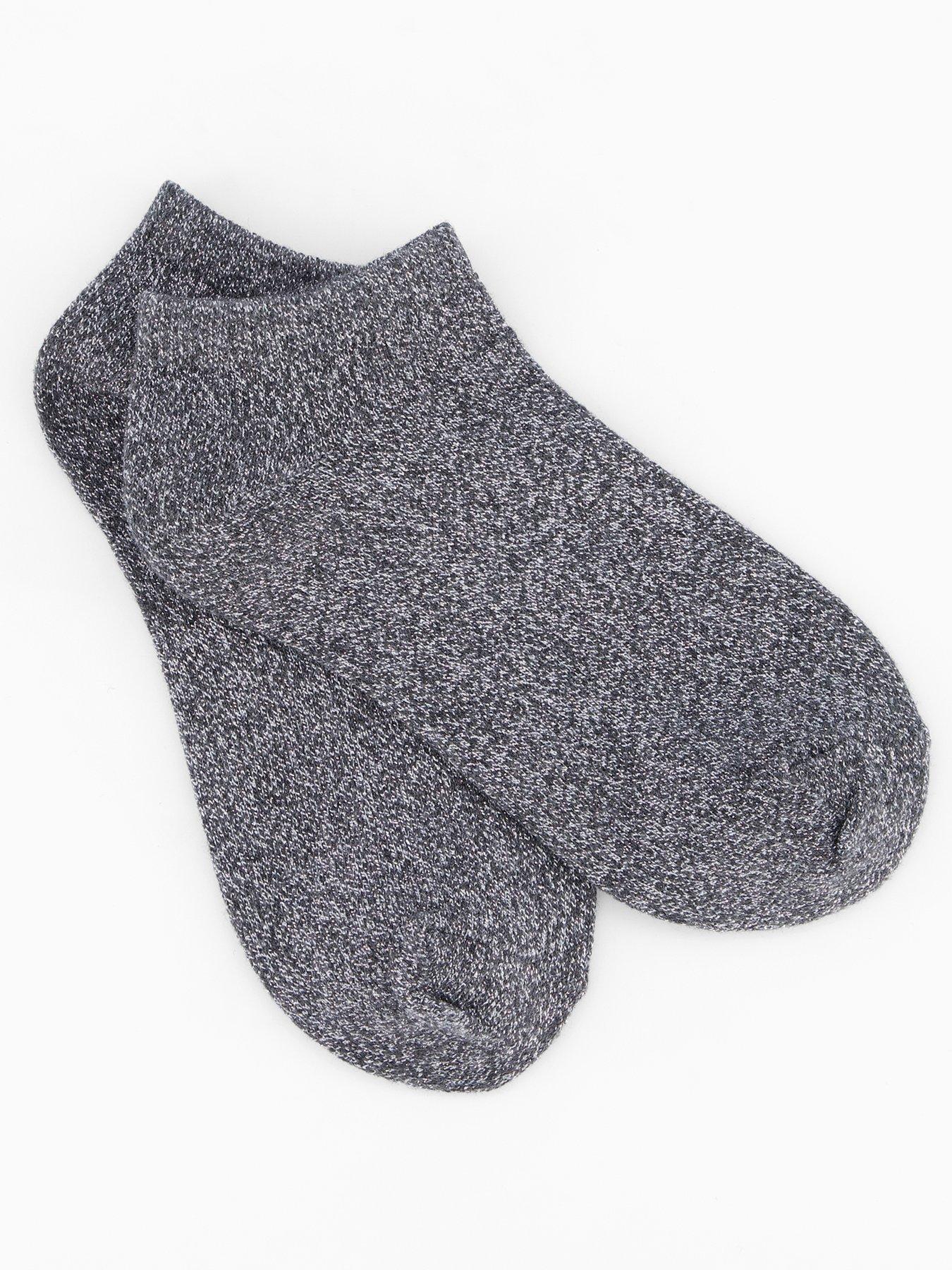 Image 2 of 4 of The Very Collection 2 Pack Glitter Trainer Liner Socks - Black