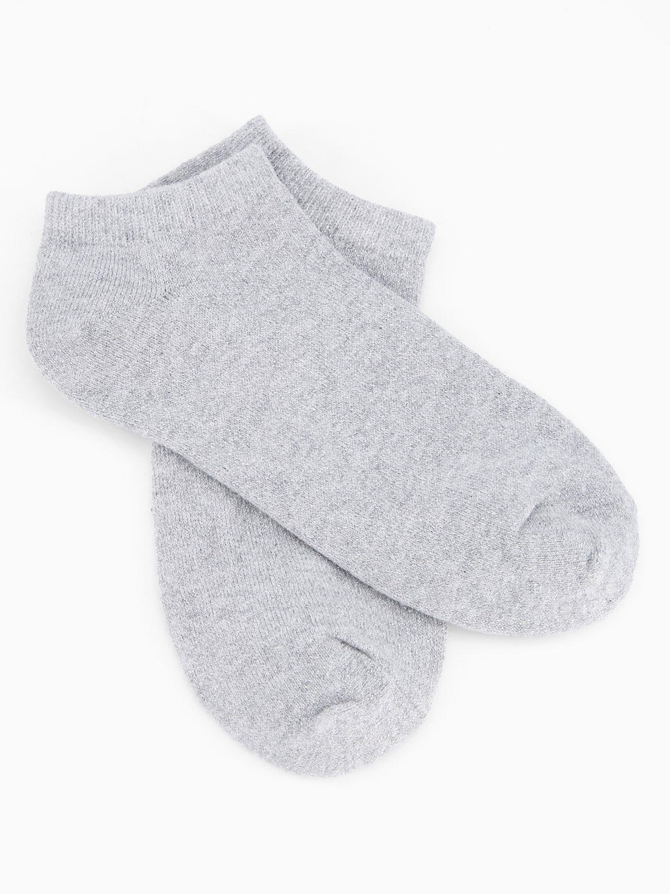 Image 3 of 4 of The Very Collection 2 Pack Glitter Trainer Liner Socks - Black