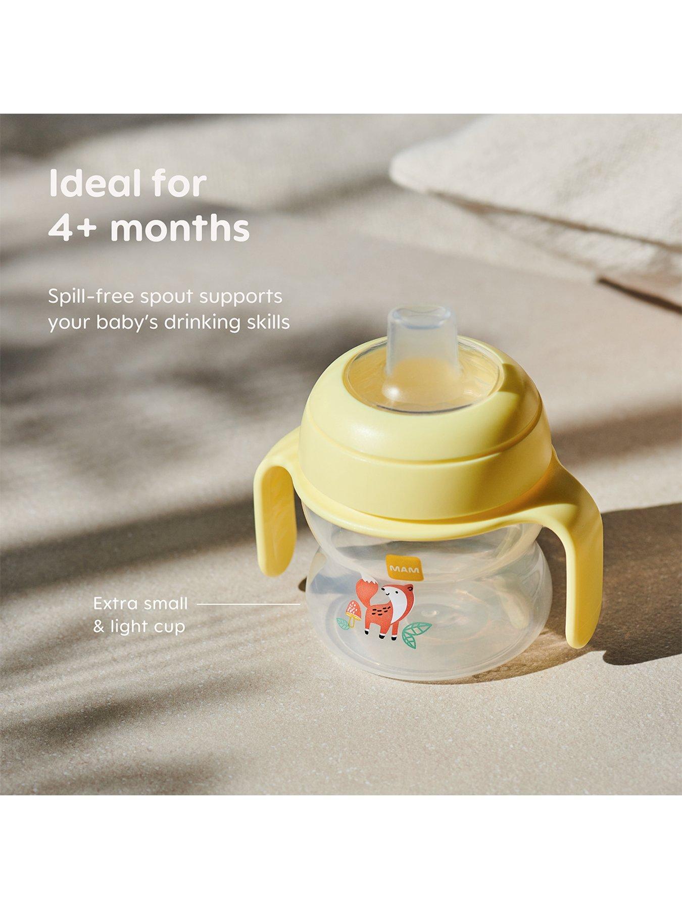 mam-starter-cup-150ml-with-glow-handles-bluestillFront