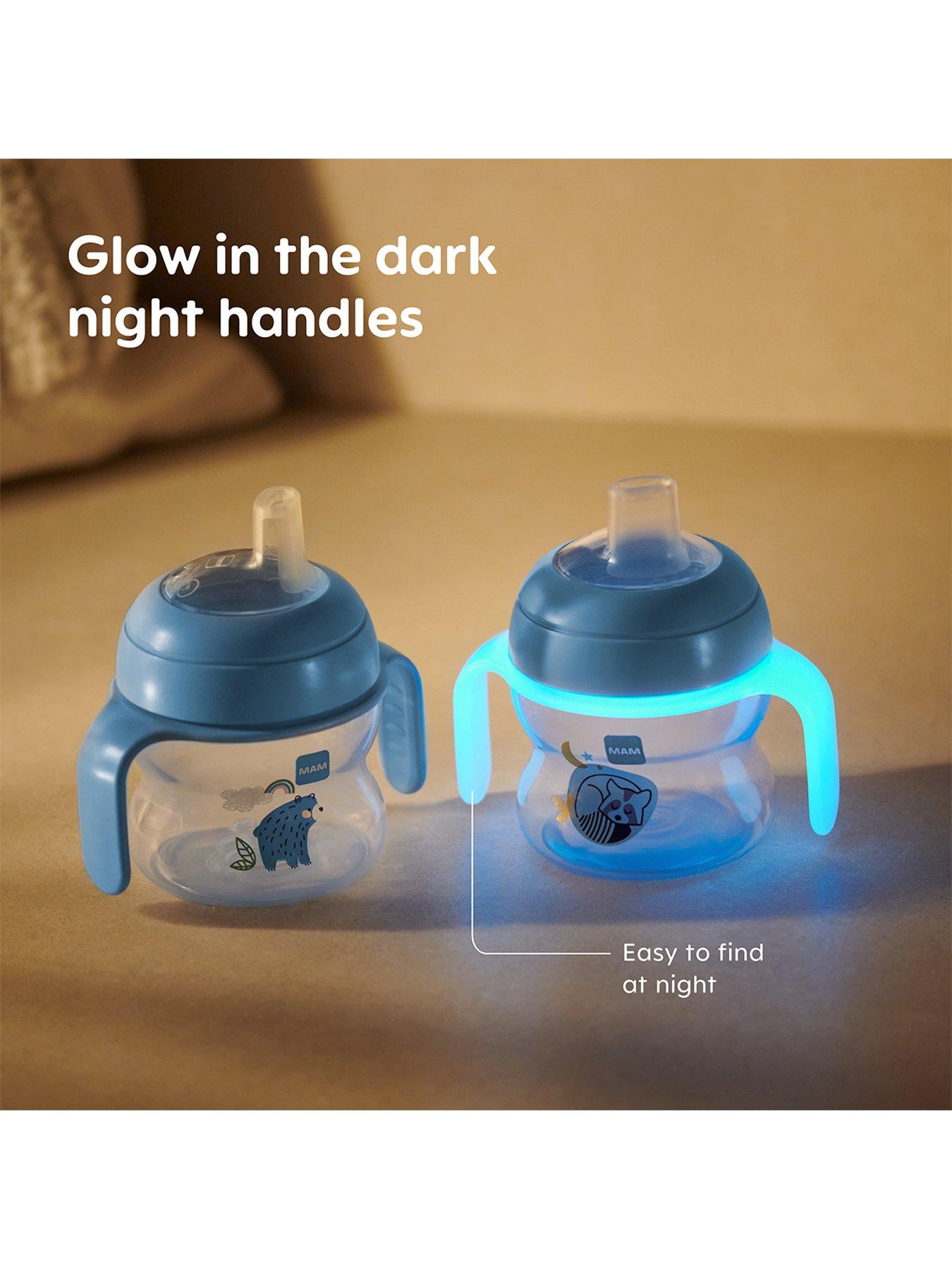 mam-starter-cup-150ml-with-glow-handles-blueoutfit