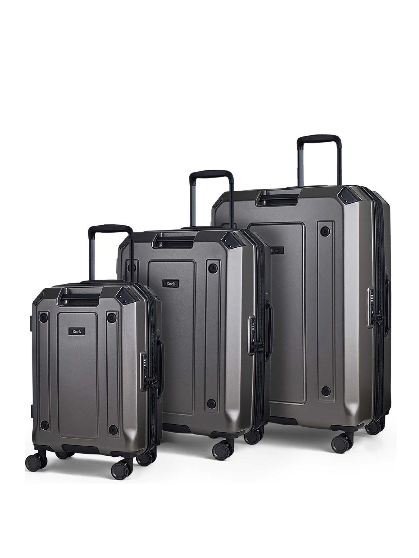 Rock Luggage Alpine 3-Piece Luggage Set - Charcoal