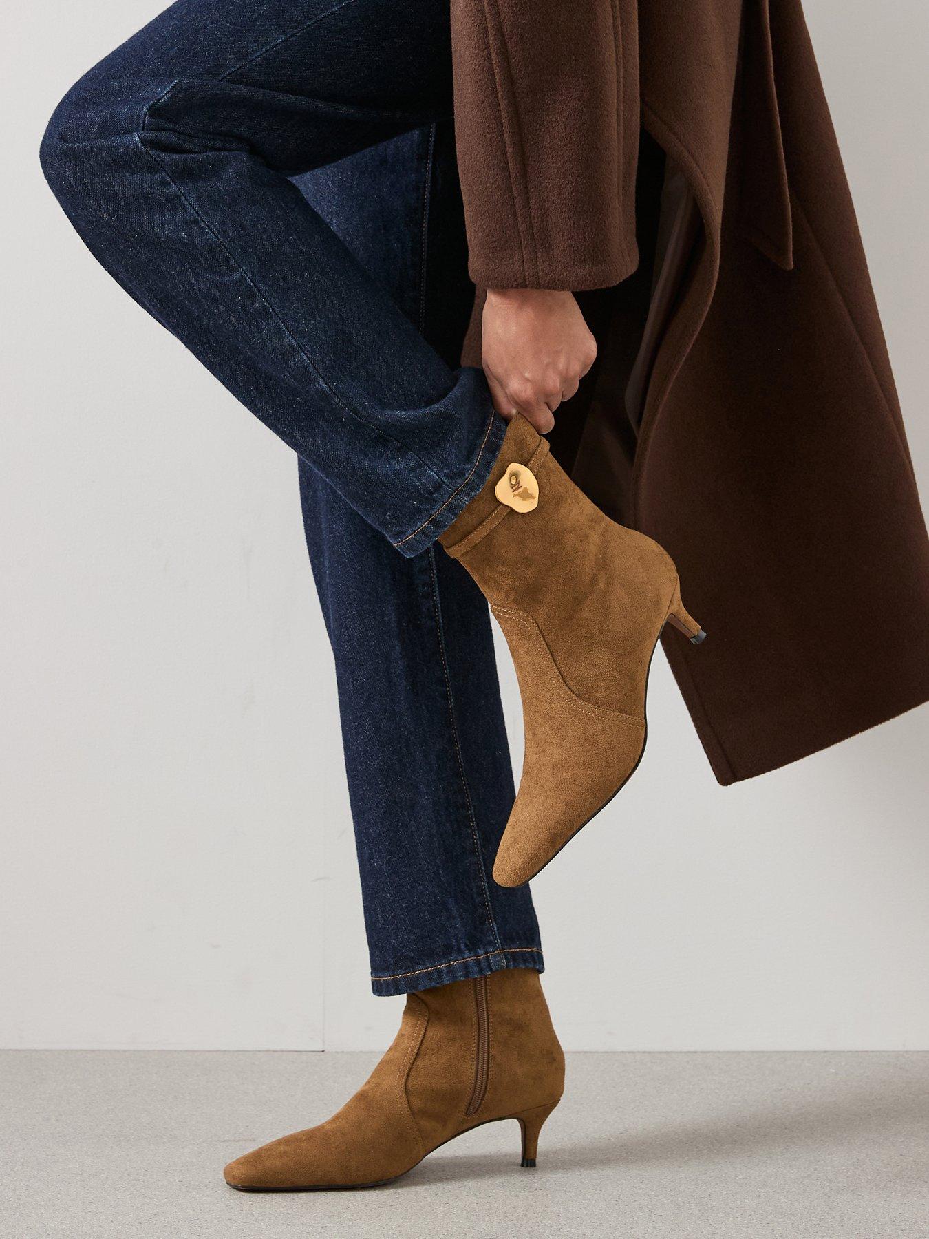 the-very-collection-micro-heel-ankle-boots-brown
