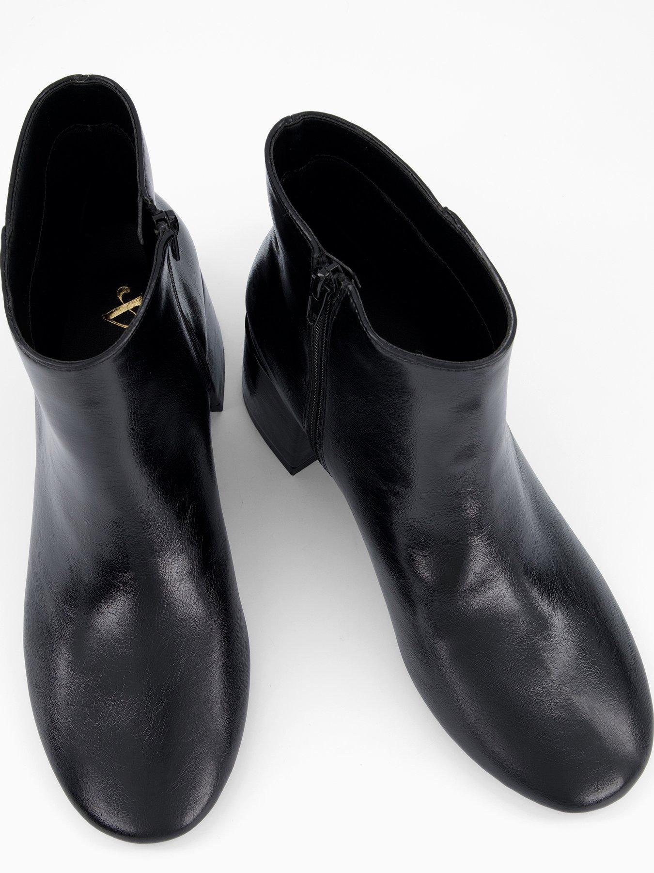 Image 4 of 7 of The Very Collection Low Block Heel Ankle Boot - Black