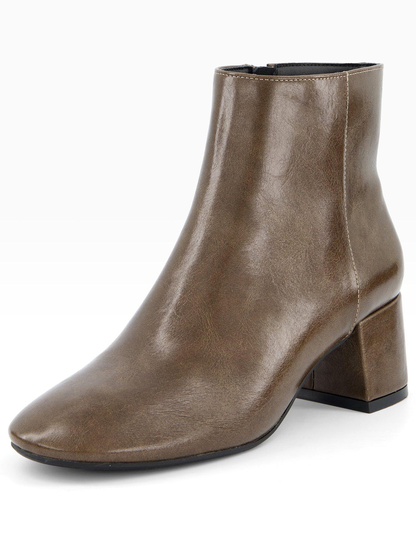 Image 3 of 7 of The Very Collection Low Block Heel Ankle Boot - Green