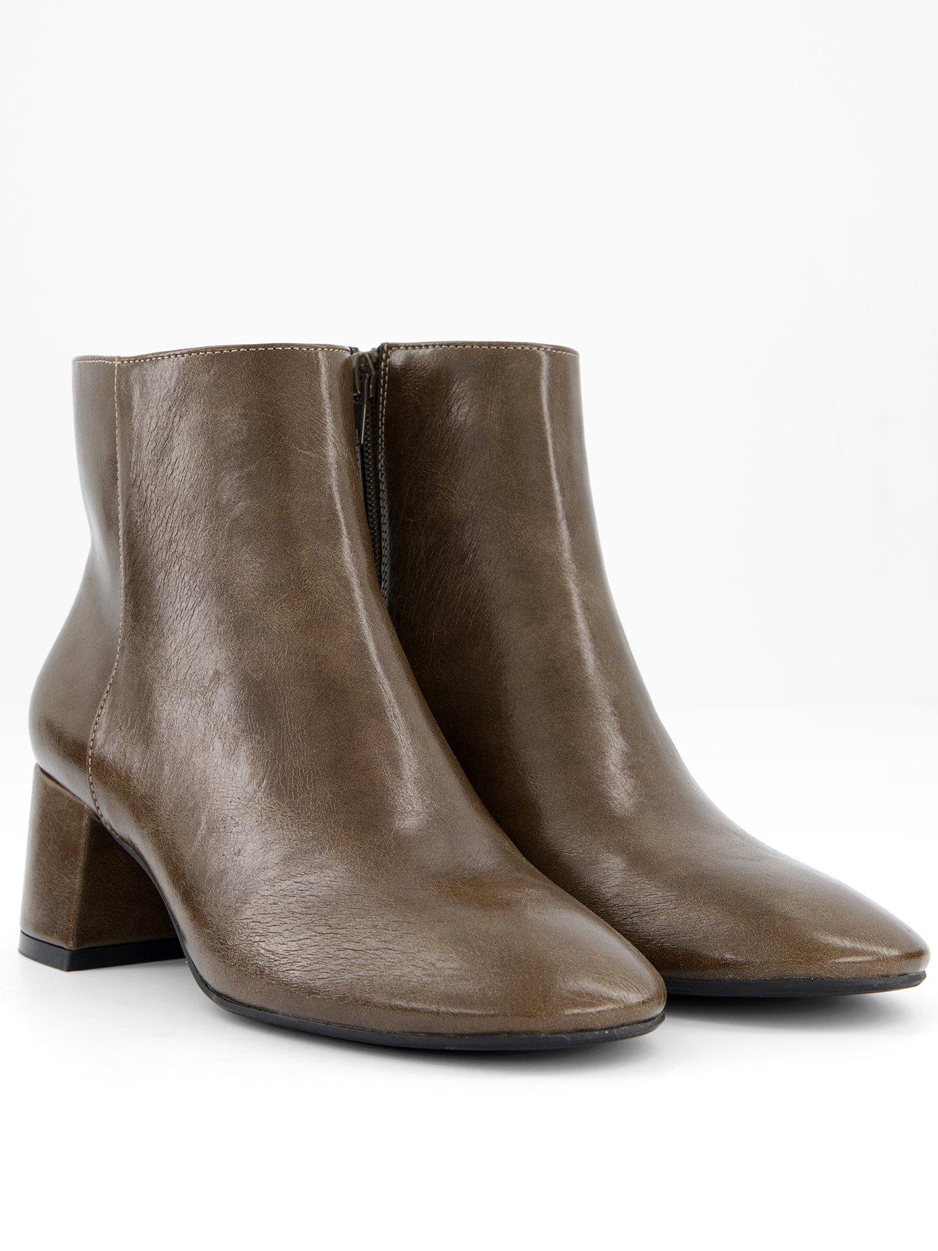 Image 4 of 7 of The Very Collection Low Block Heel Ankle Boot - Green