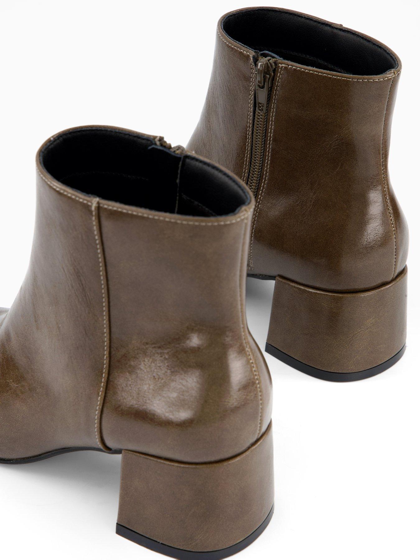 Image 7 of 7 of The Very Collection Low Block Heel Ankle Boot - Green