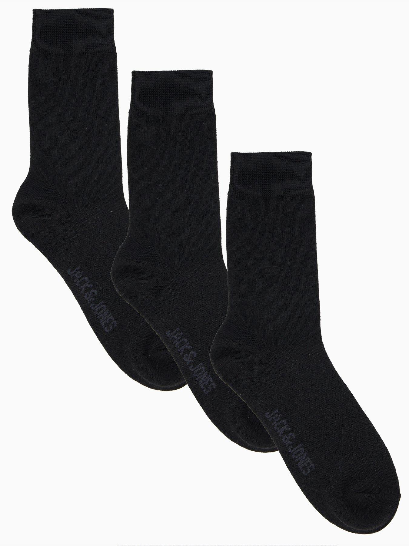 Image 1 of 3 of Jack & Jones Ordinary 3 Pack Ankle Socks - Black