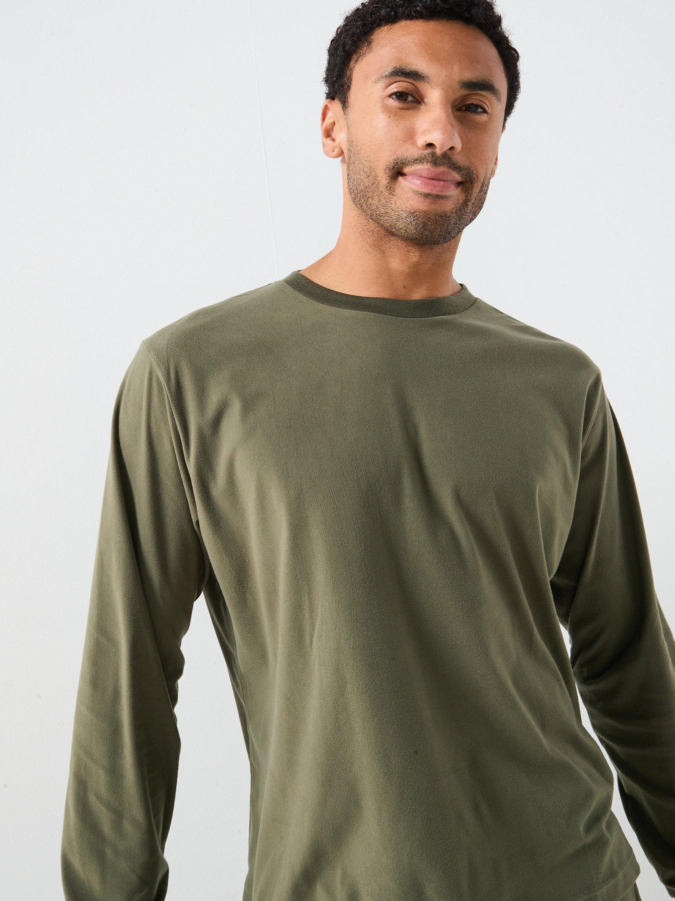 Image 6 of 6 of Jack & Jones Solid Loungewear Top and Bottom Set - Green