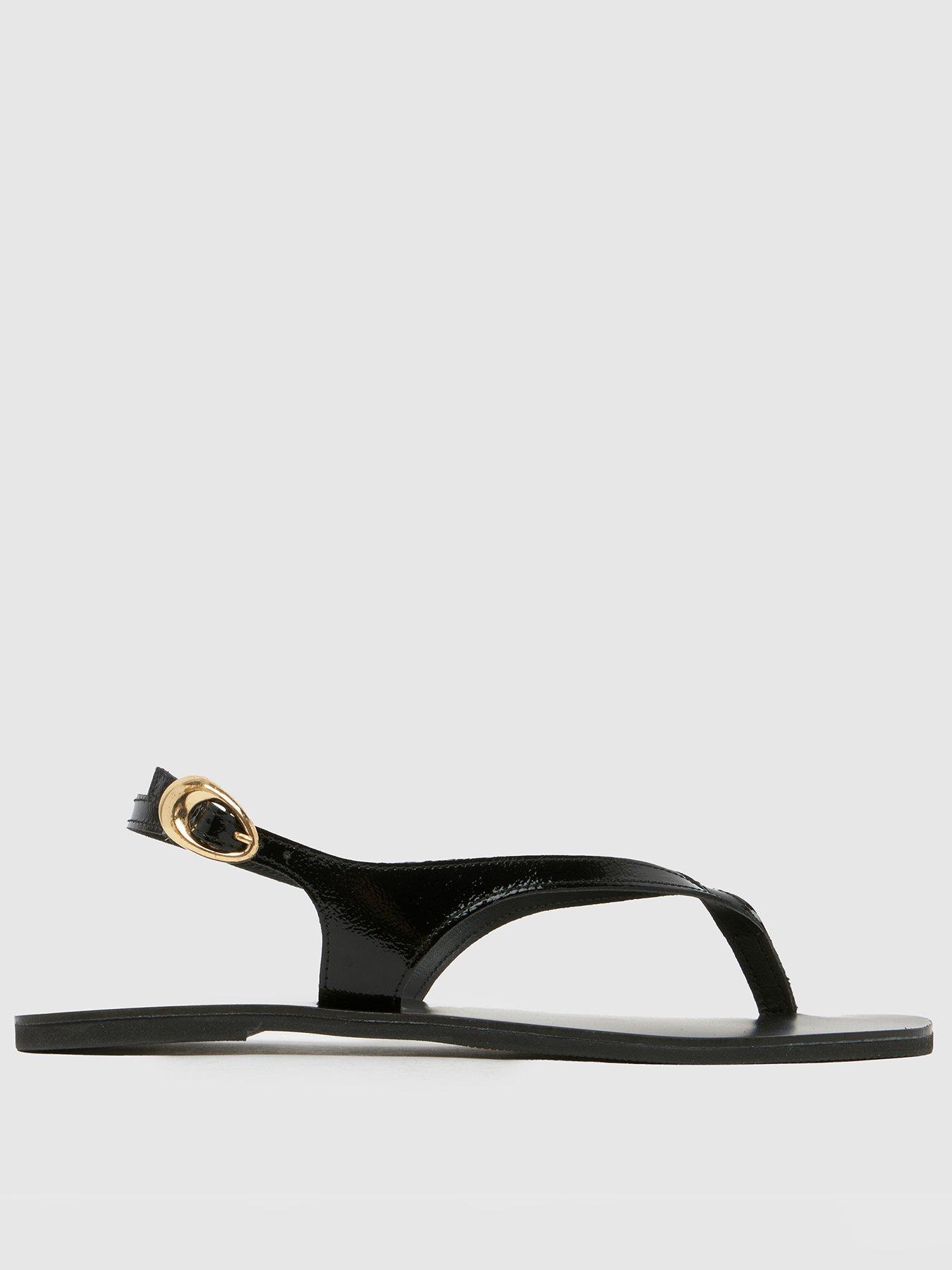 Schuh Townsend Toe Post Sling Back Sandals - Black