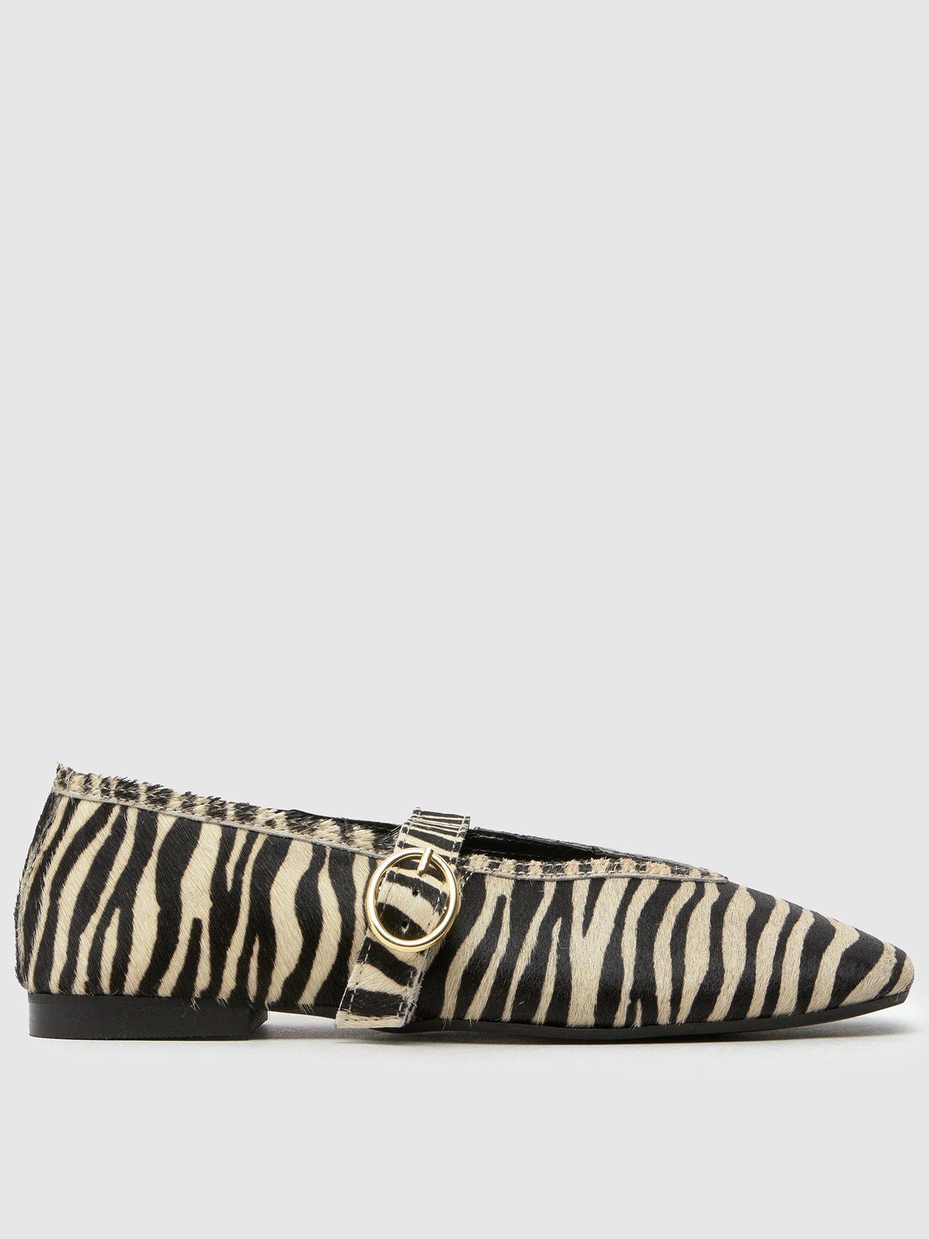 Image 1 of 4 of Schuh Lavena Leather Mary Jane Ballerina - Animal Print