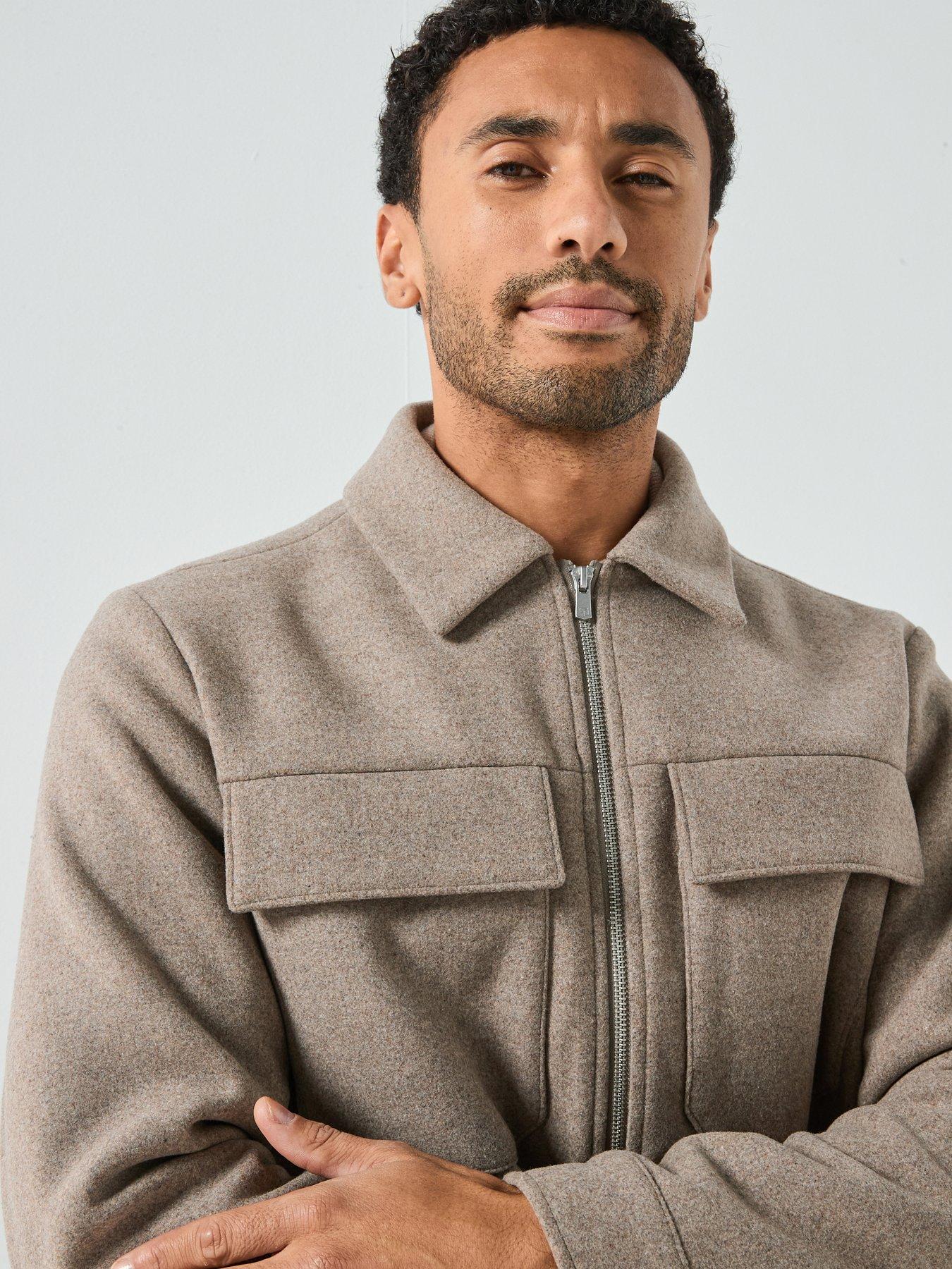 Image 4 of 6 of Jack & Jones Crussel Wool Blend - Beige