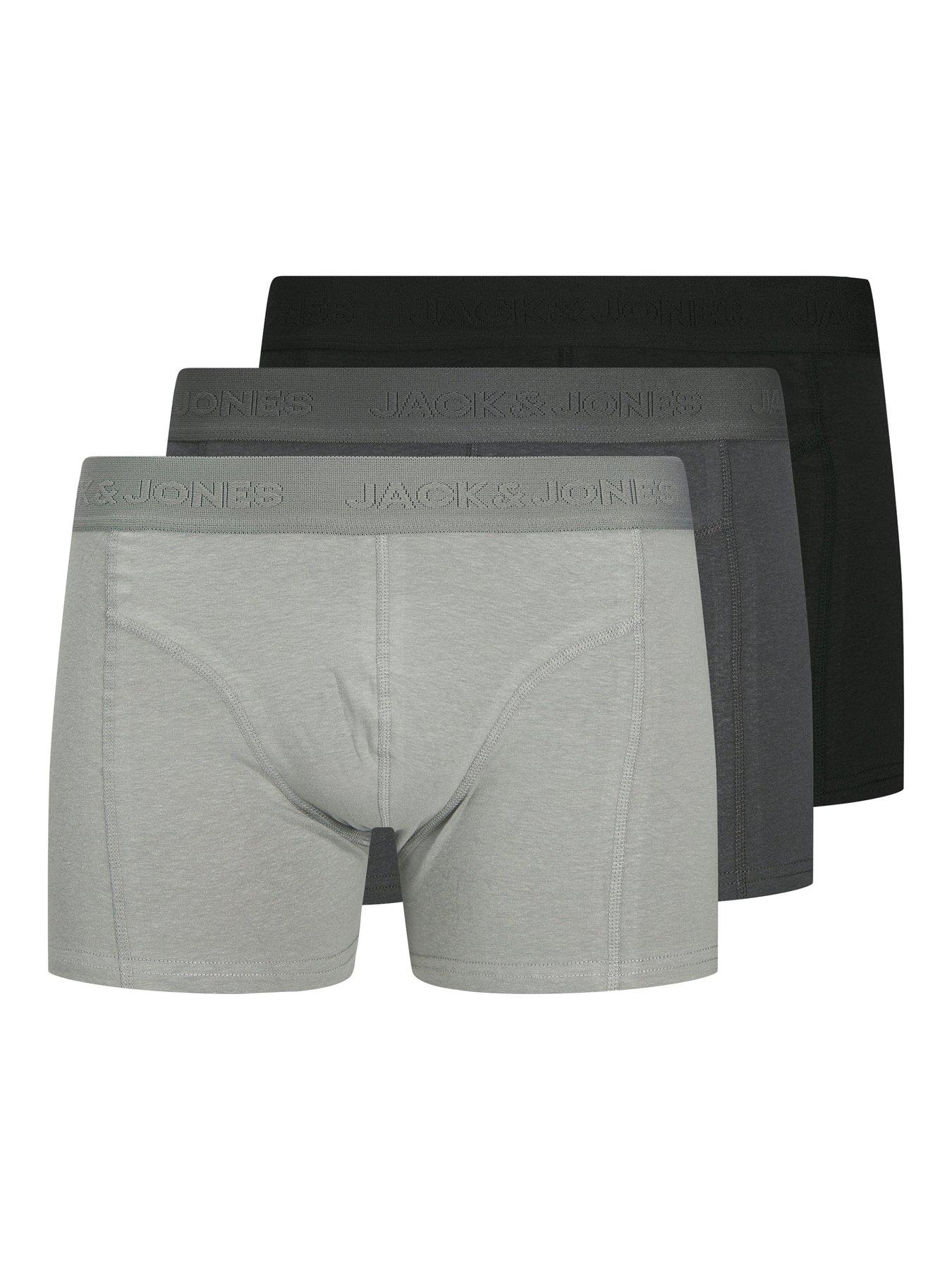 Jack & Jones 3 Pack Tonal Trunks - Black