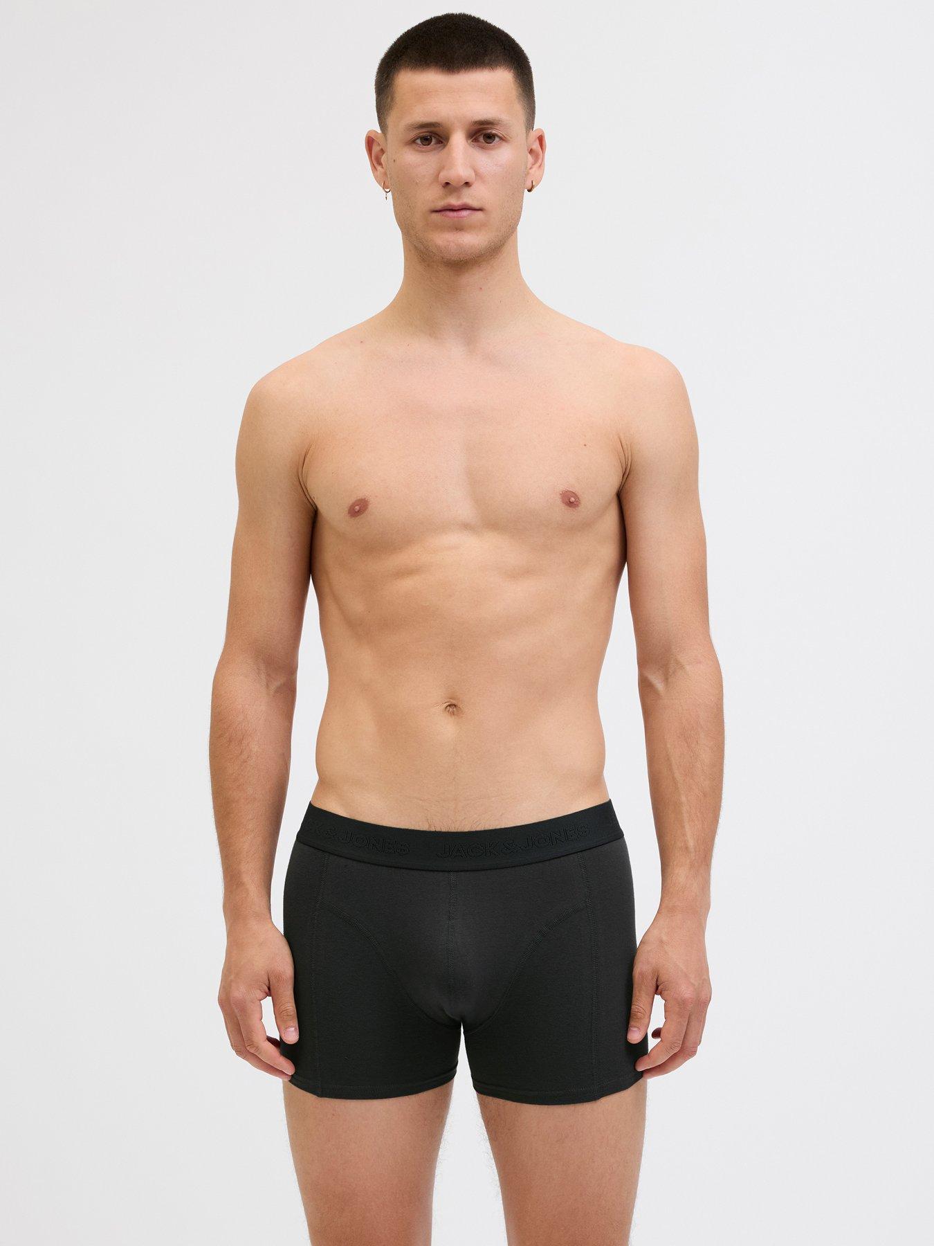 Image 4 of 7 of Jack & Jones 3 Pack Tonal Trunks - Black