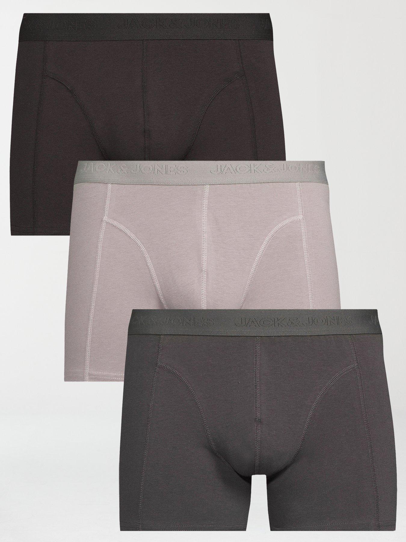 Image 1 of 3 of Jack & Jones 3 Pack Tonal Trunks - Dark Grey