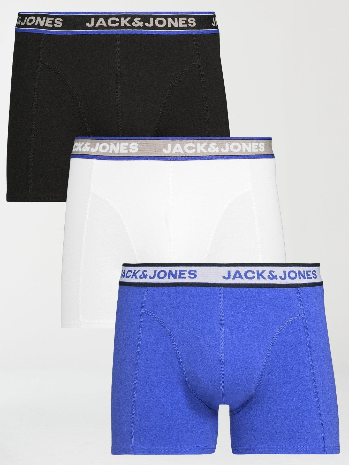 Jack & Jones Hudson 3 Pack Logo Waistband Trunks - Black/Multi