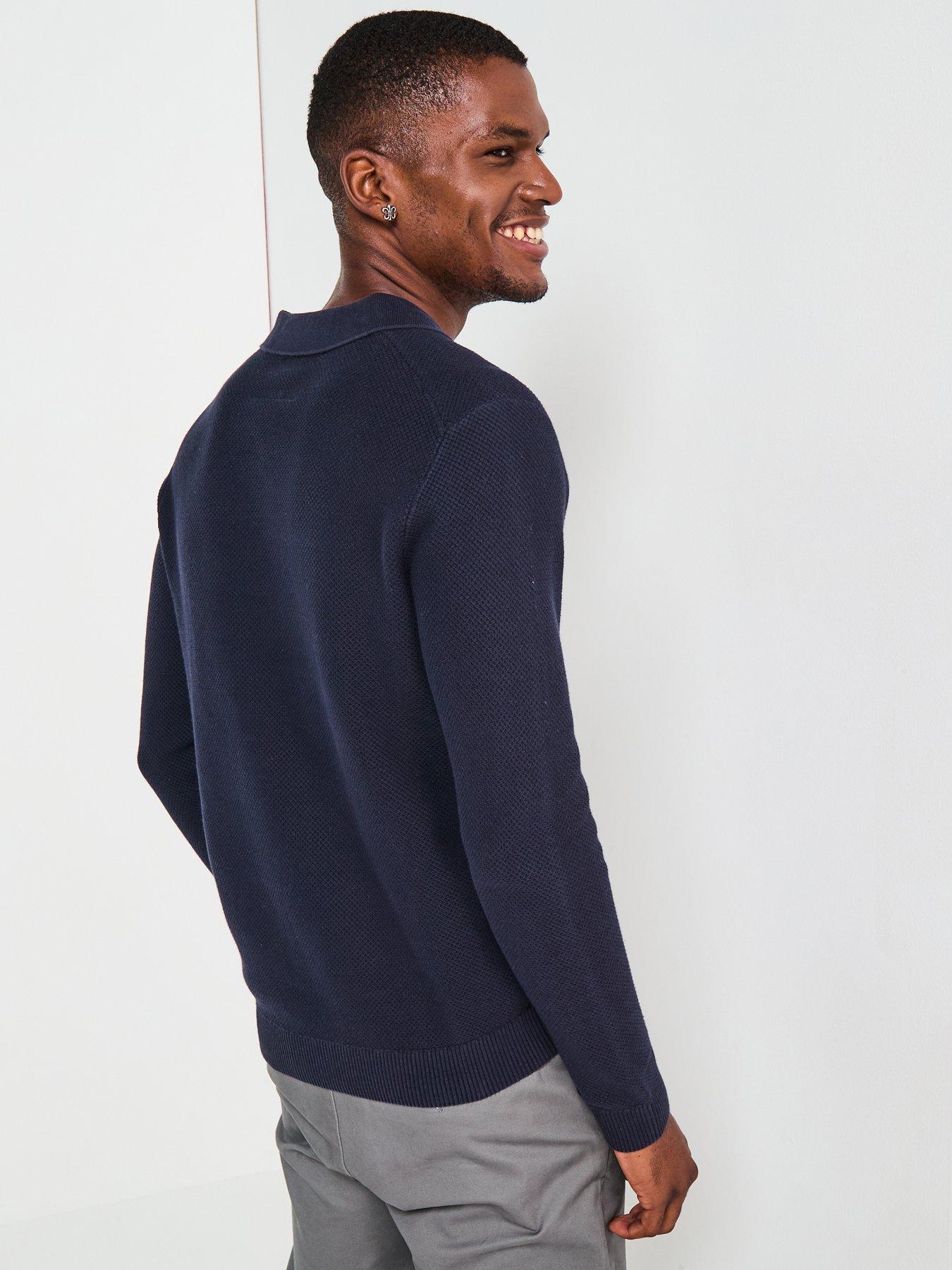 jack-jones-easton-split-neck-knitted-jumper-navystillFront