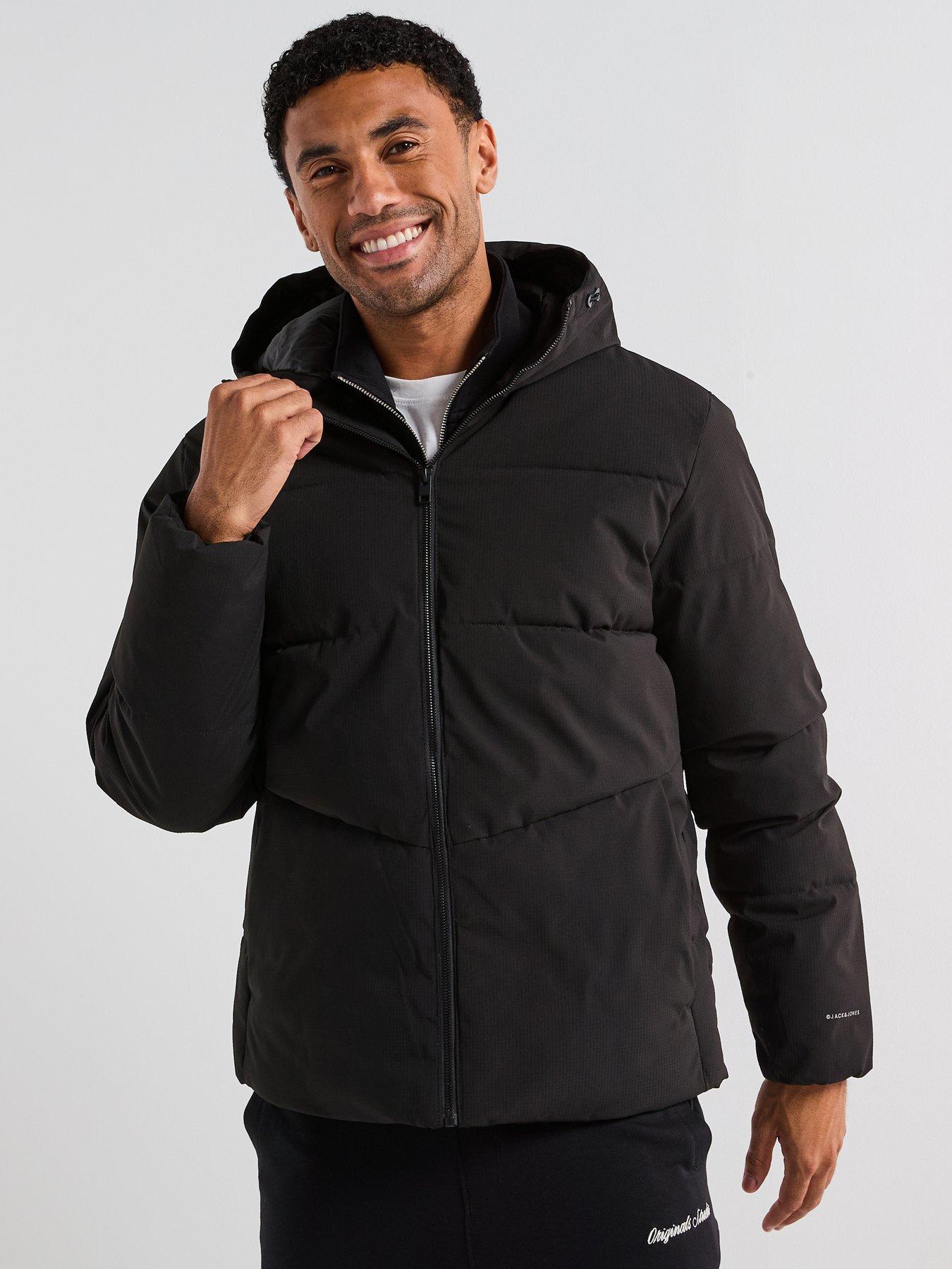 Image 1 of 6 of Jack & Jones Mid Length Padded Jacket - Black
