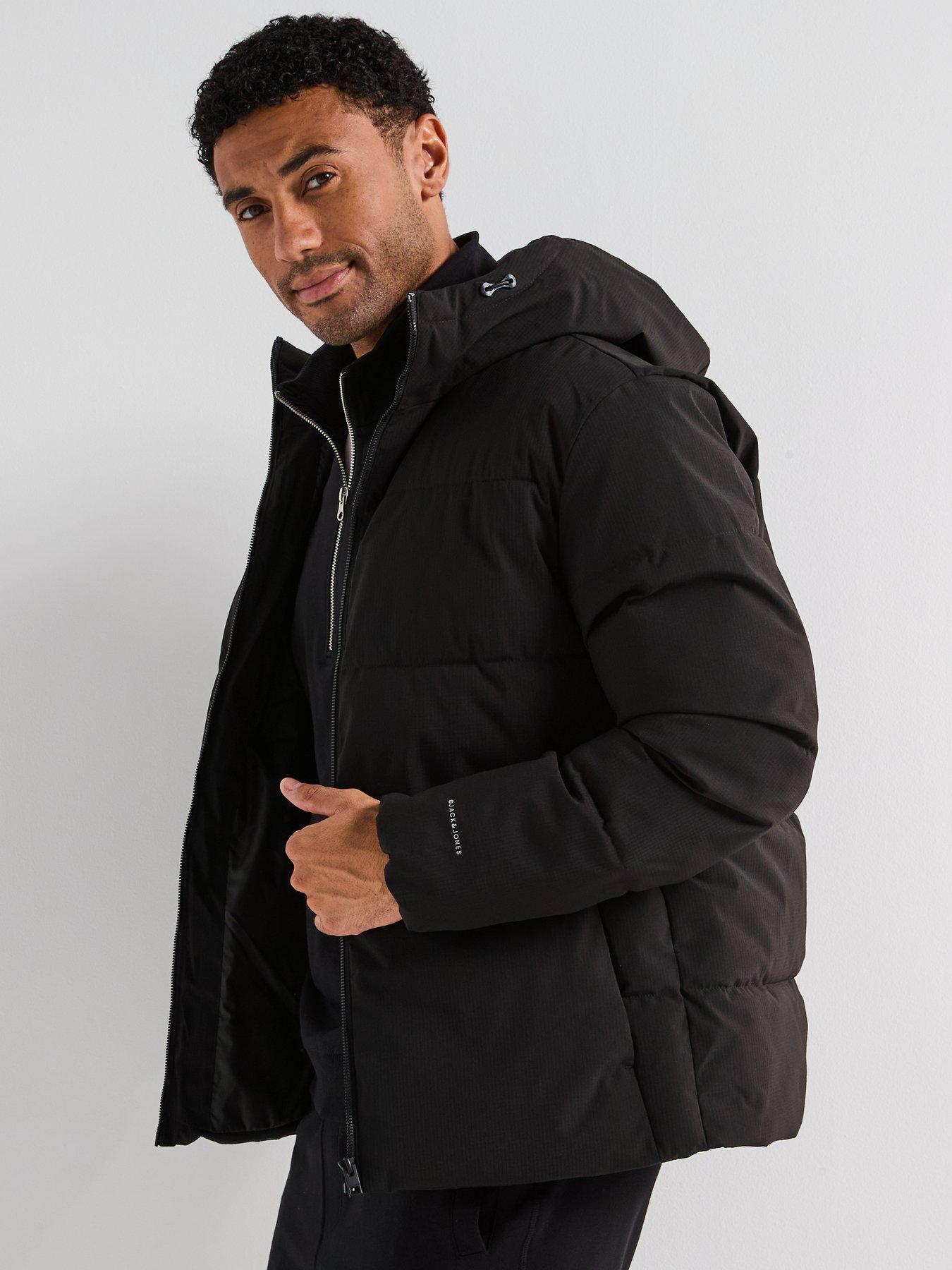 Image 6 of 6 of Jack & Jones Mid Length Padded Jacket - Black