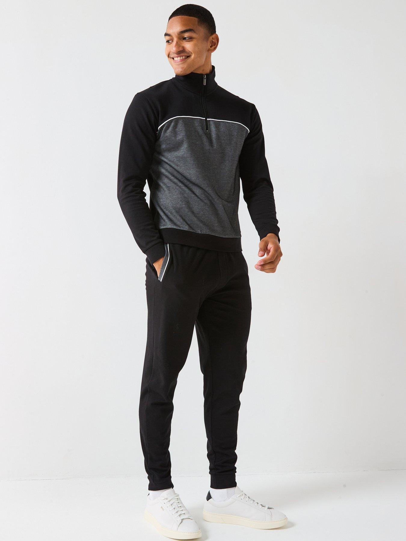 Image 4 of 6 of BOSS Contrast Panel Tracksuit - Black