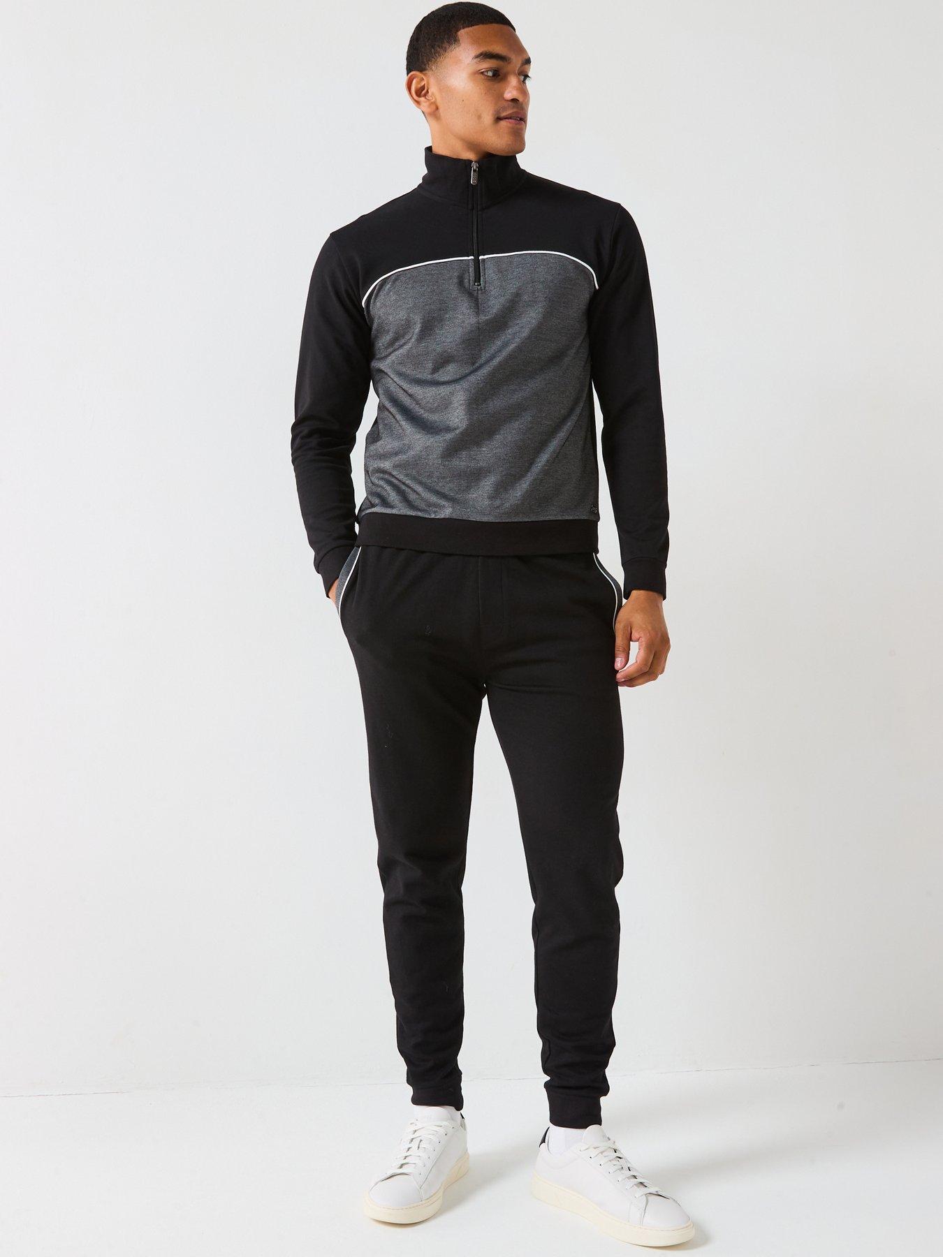 Image 6 of 6 of BOSS Contrast Panel Tracksuit - Black