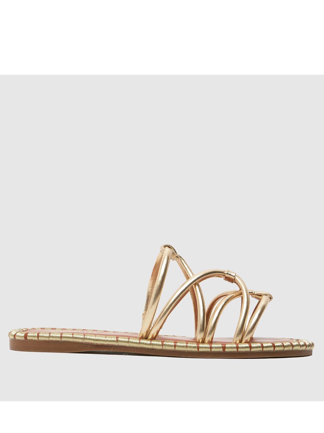 Image of Schuh Tevin Feature Rand Flat Sandals - Gold