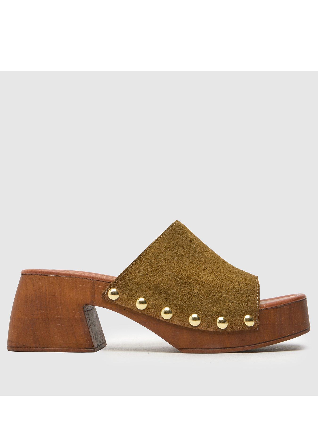 Image of Schuh Via Suede Clog Sandal - Khaki