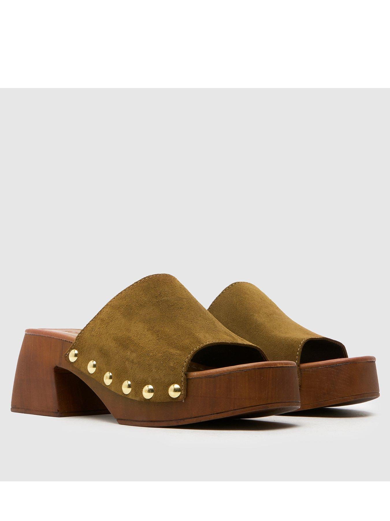 Image 3 of 4 of Schuh Via Suede Clog Sandal - Khaki