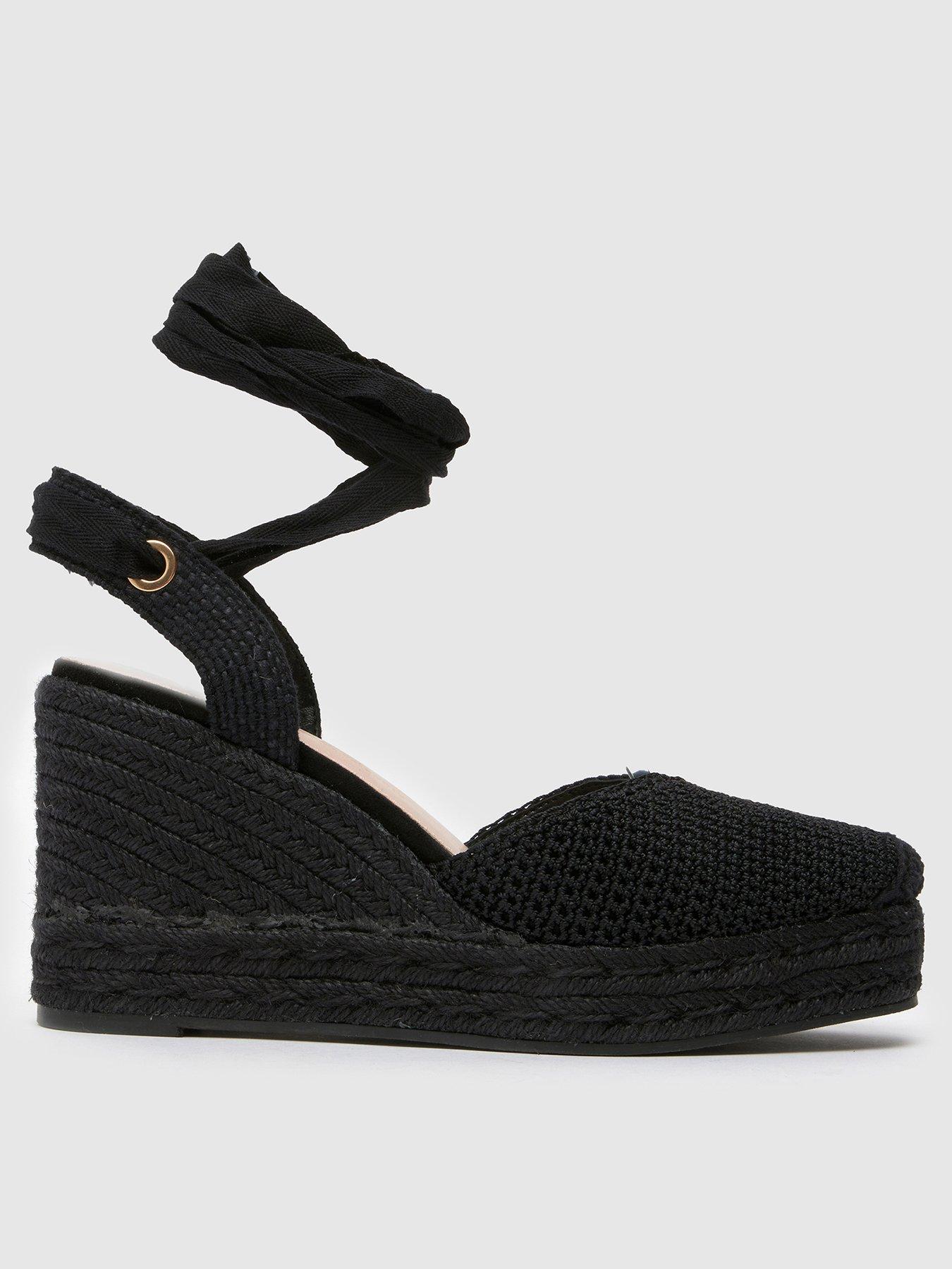 Schuh Velma Tie Wedge Espadrille - Black