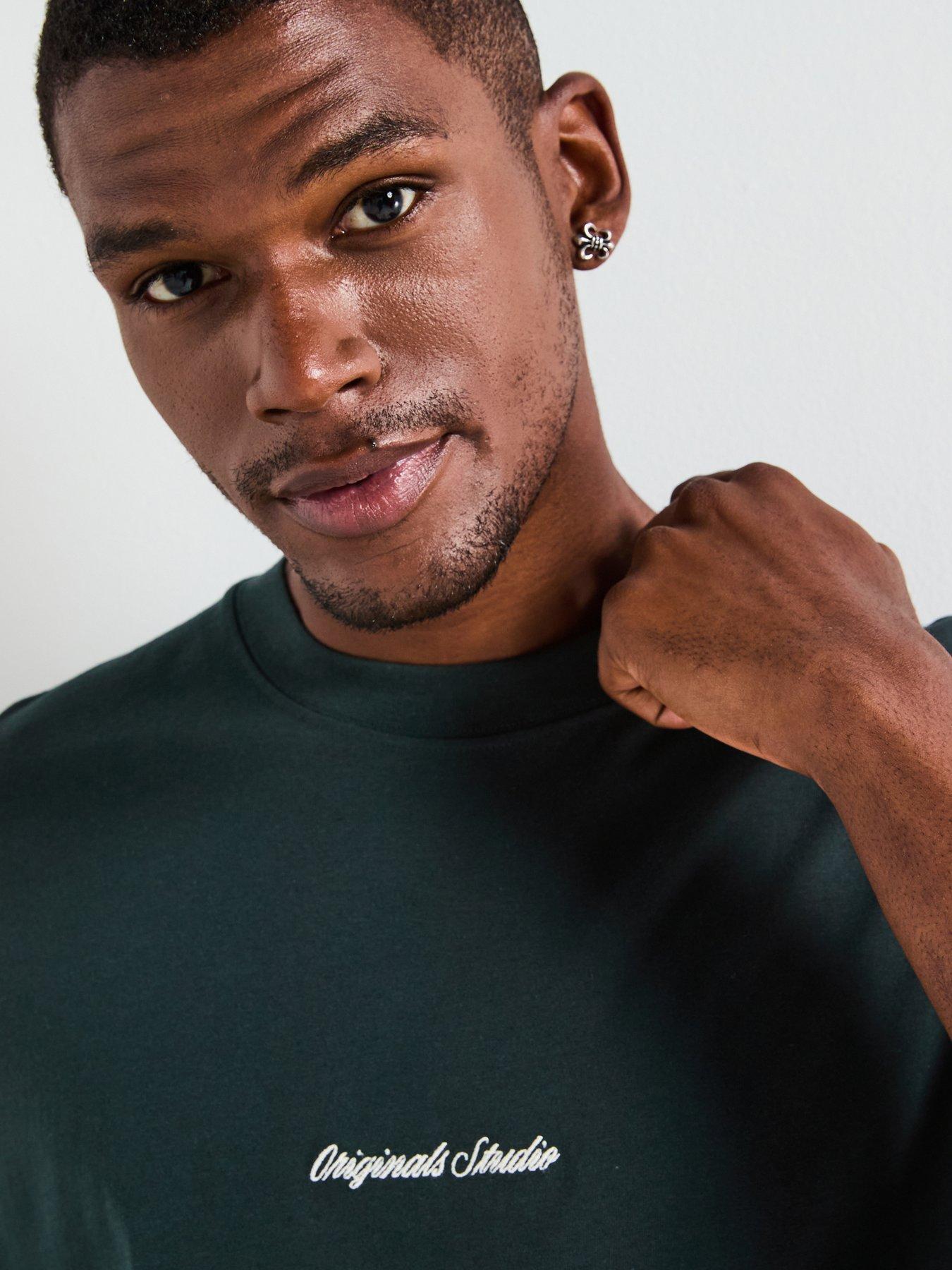 Jack & Jones Norrebro Embroidered Short Sleeve Crew Neck T-Shirt - Green