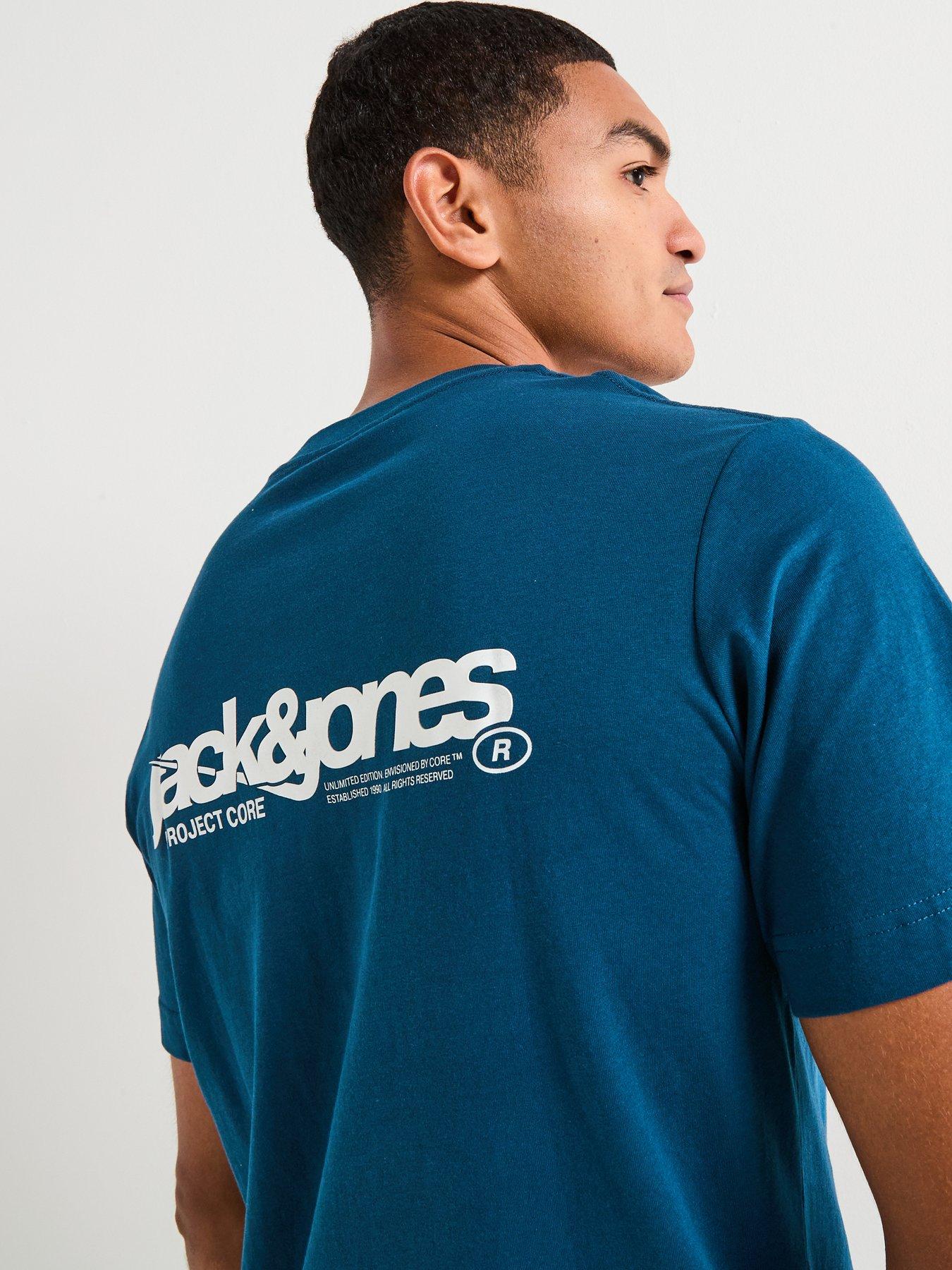 Image 5 of 5 of Jack & Jones Union Back Print Short Sleeve Crew Neck T-Shirt - Blue