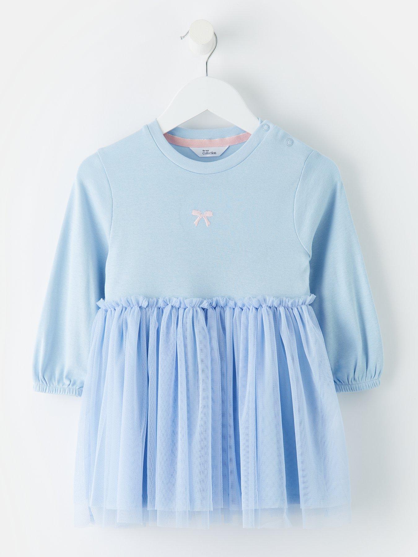 The Very Collection Baby Girls Tutu Skirt Bow Dress - Blue