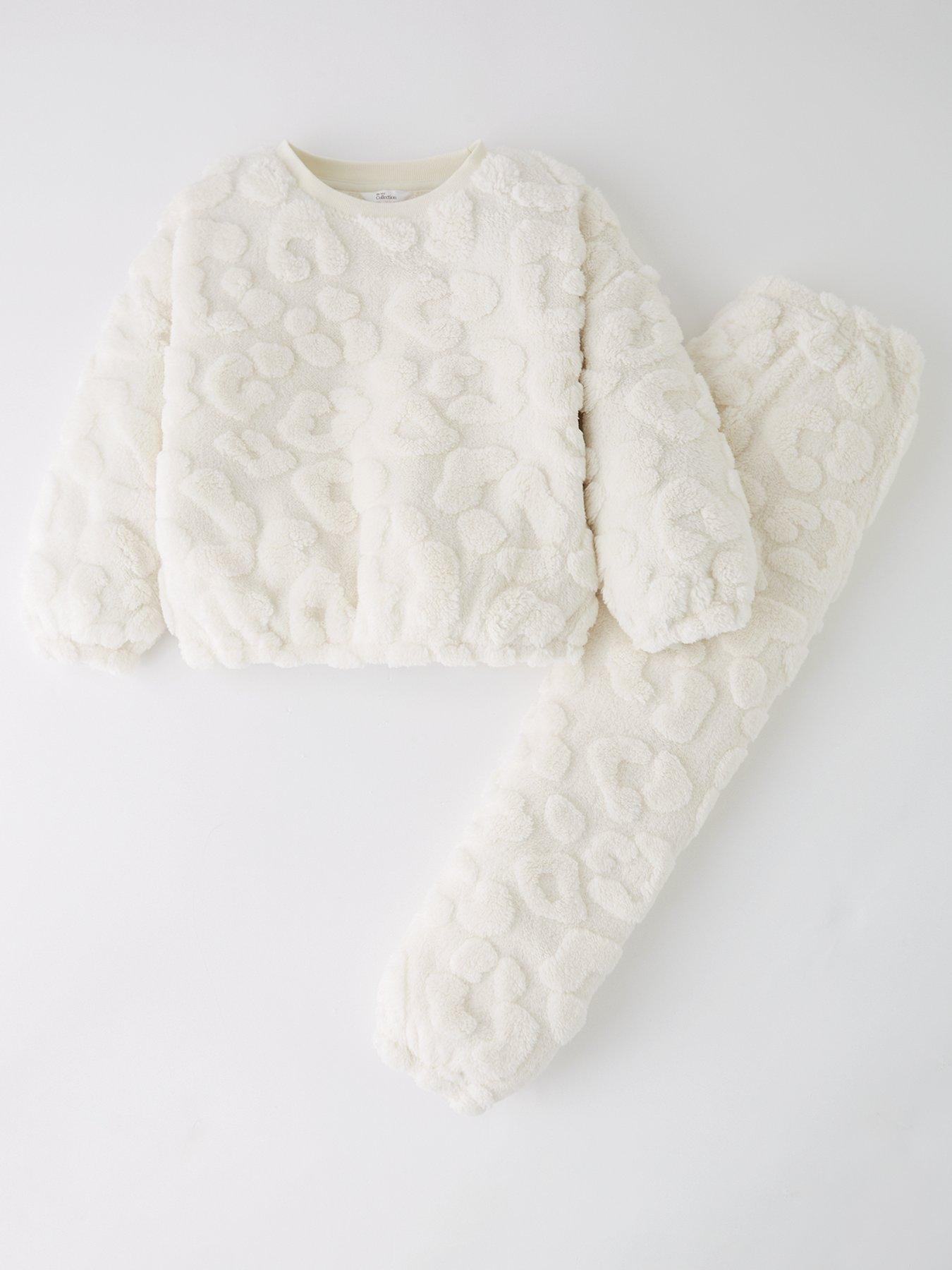 The Very Collection Girls Animal Print PJ's - Cream