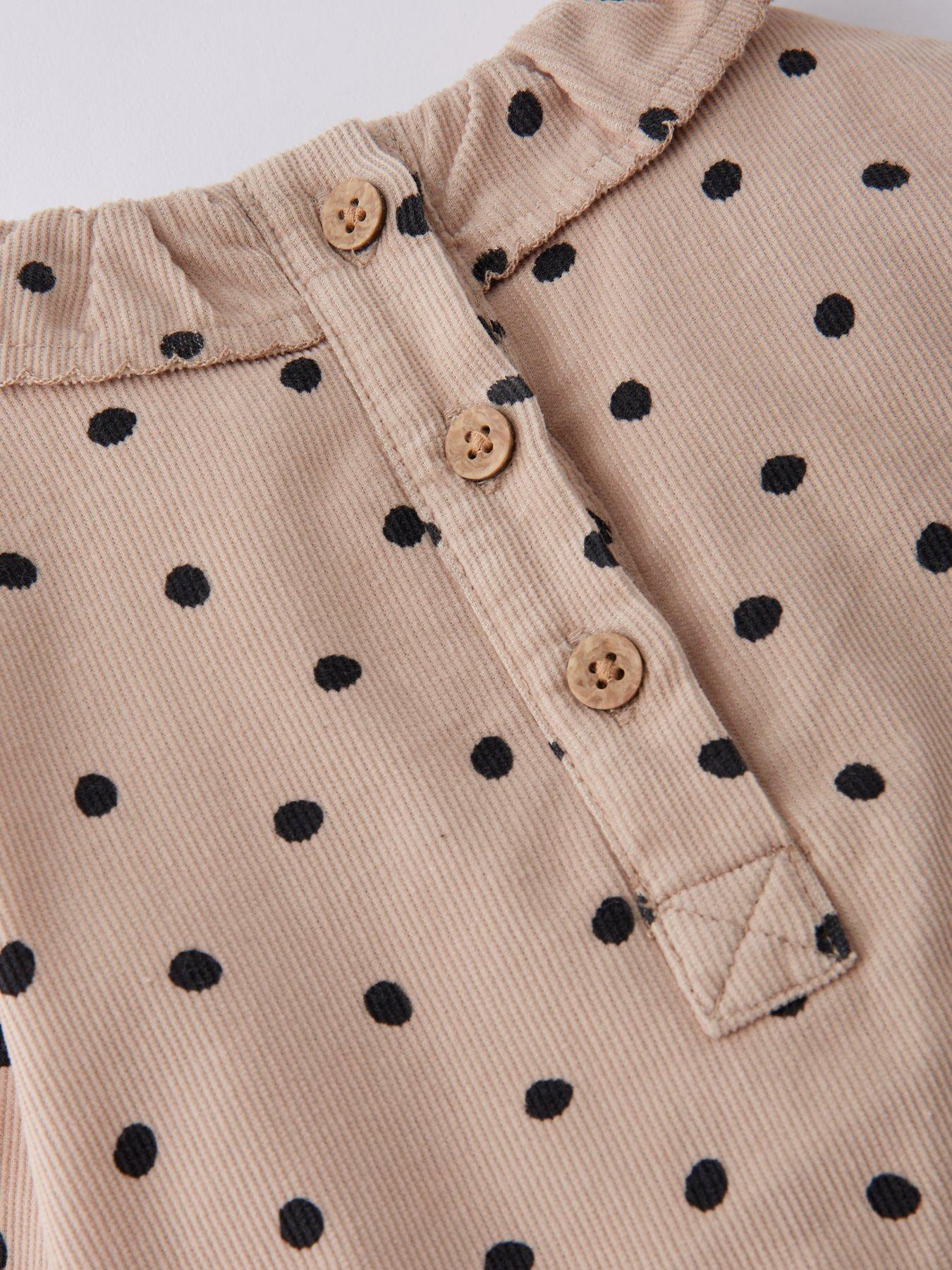 Image 5 of 5 of The Very Collection Baby Girls Polka Bloomer With Cream Tights - Brown