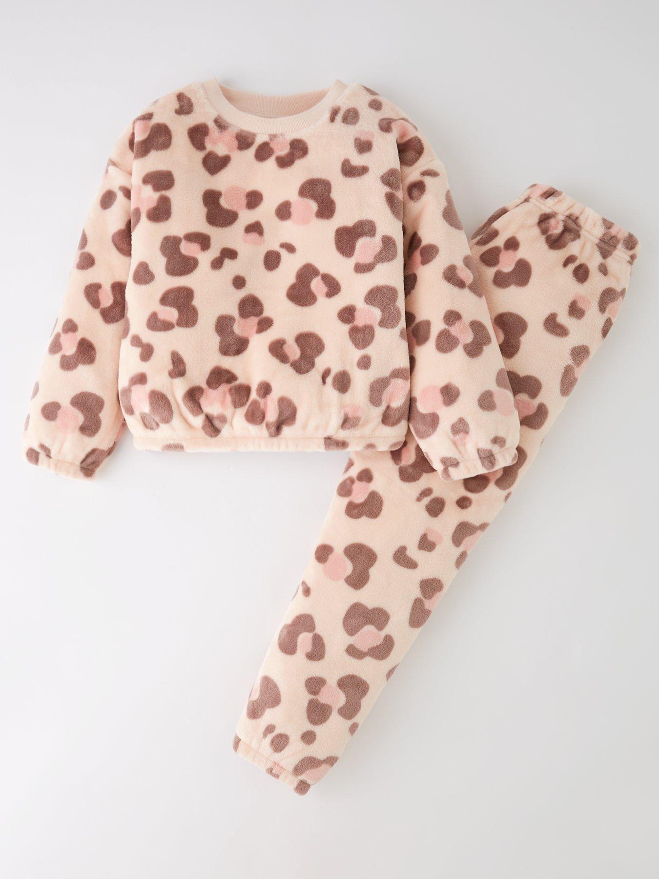 The Very Collection Girls Animal Print Fleece PJ Set - Multi