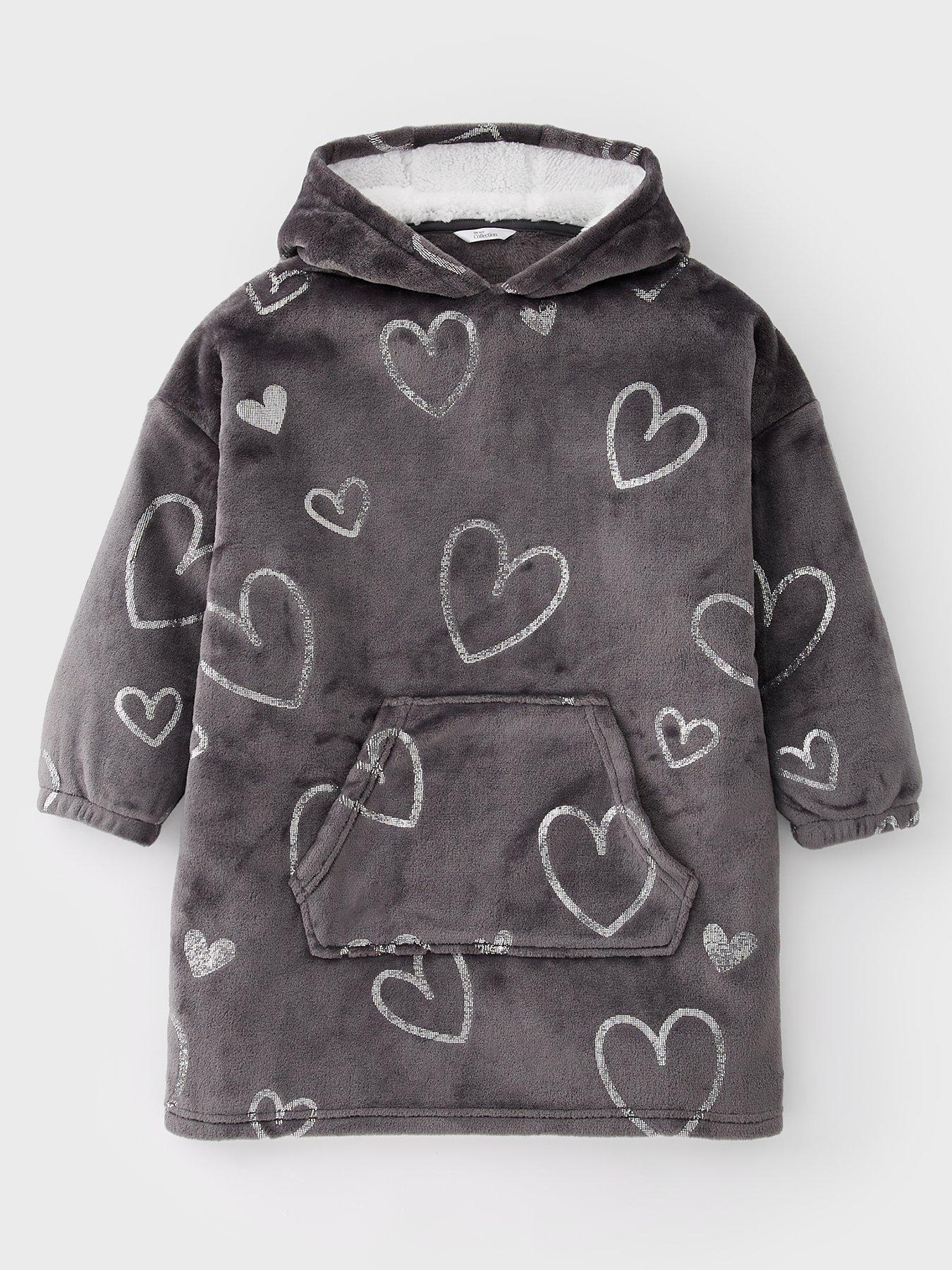 the-very-collection-girls-heart-print-poncho-black