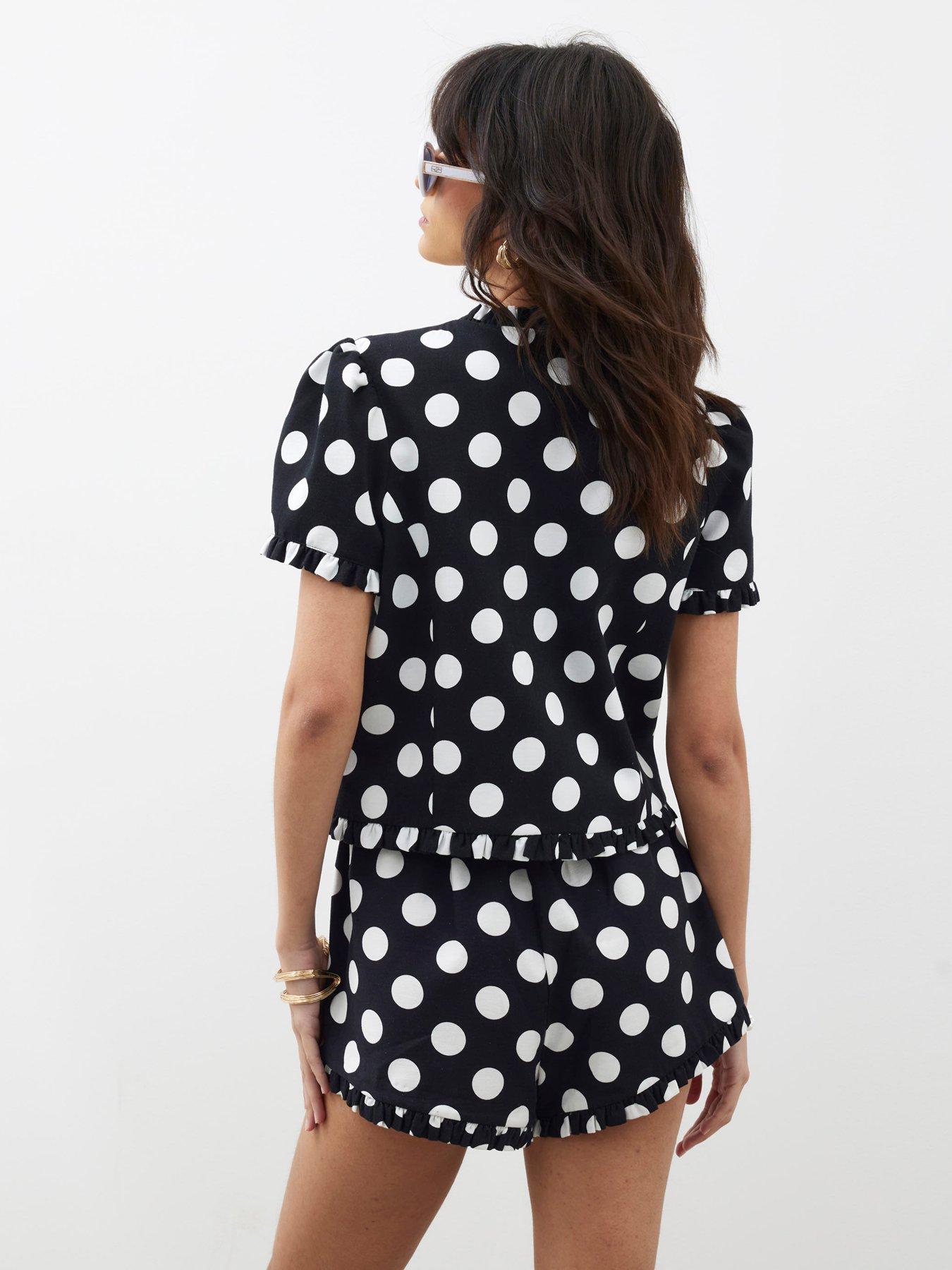 river-island-polka-frill-linen-tailored-top-blackstillFront