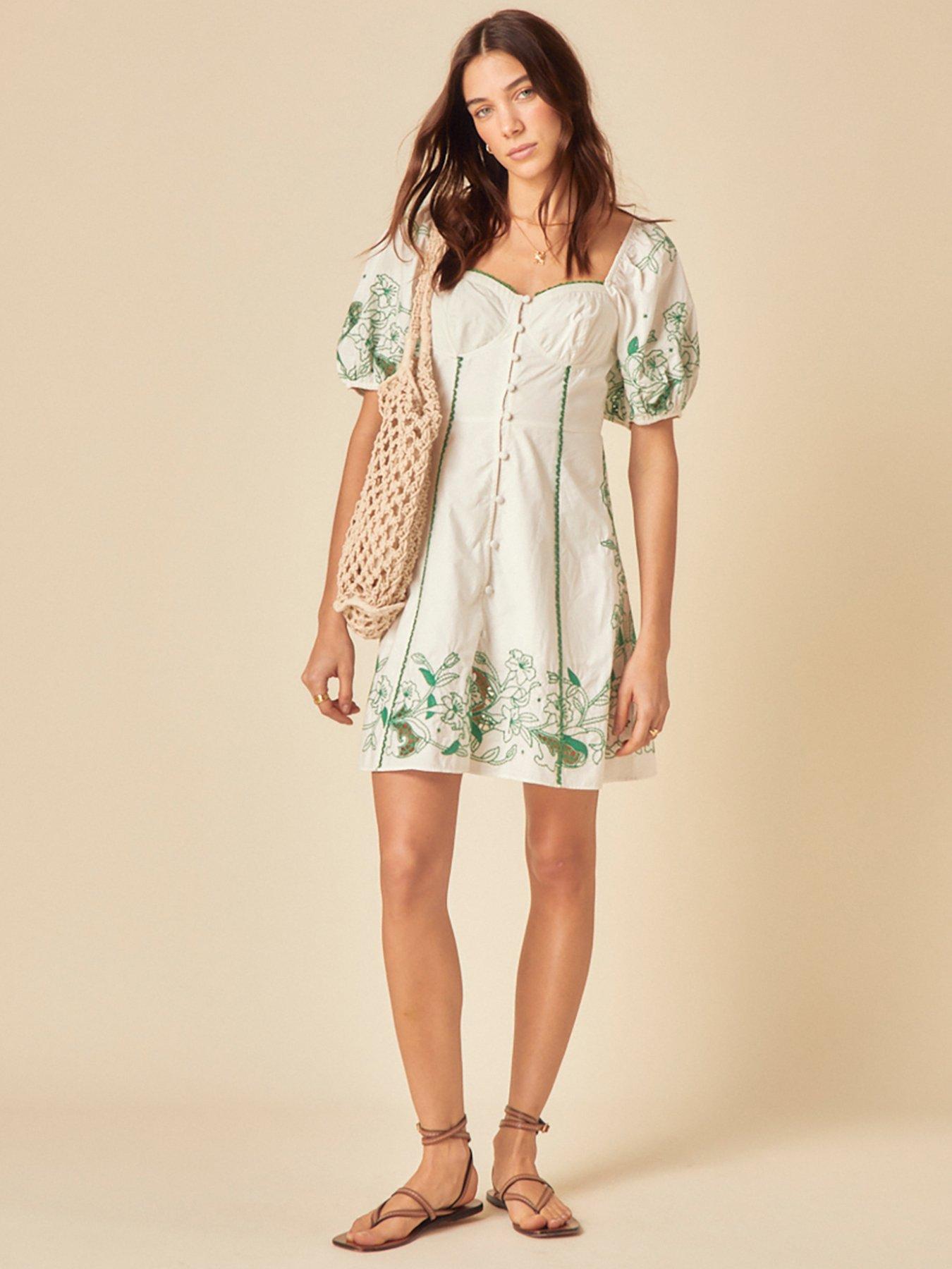 Image 3 of 4 of Nobodys Child Beatrix Mini Dress Embroidered - White
