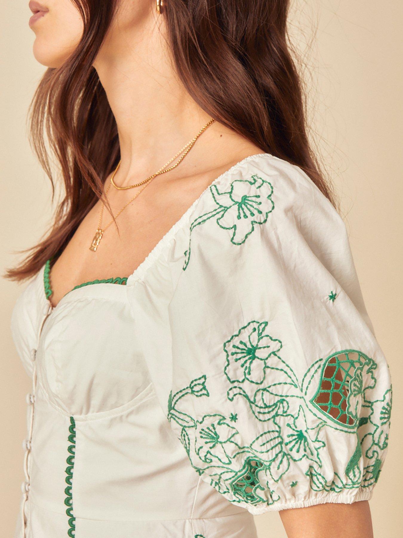 Image 4 of 4 of Nobodys Child Beatrix Mini Dress Embroidered - White
