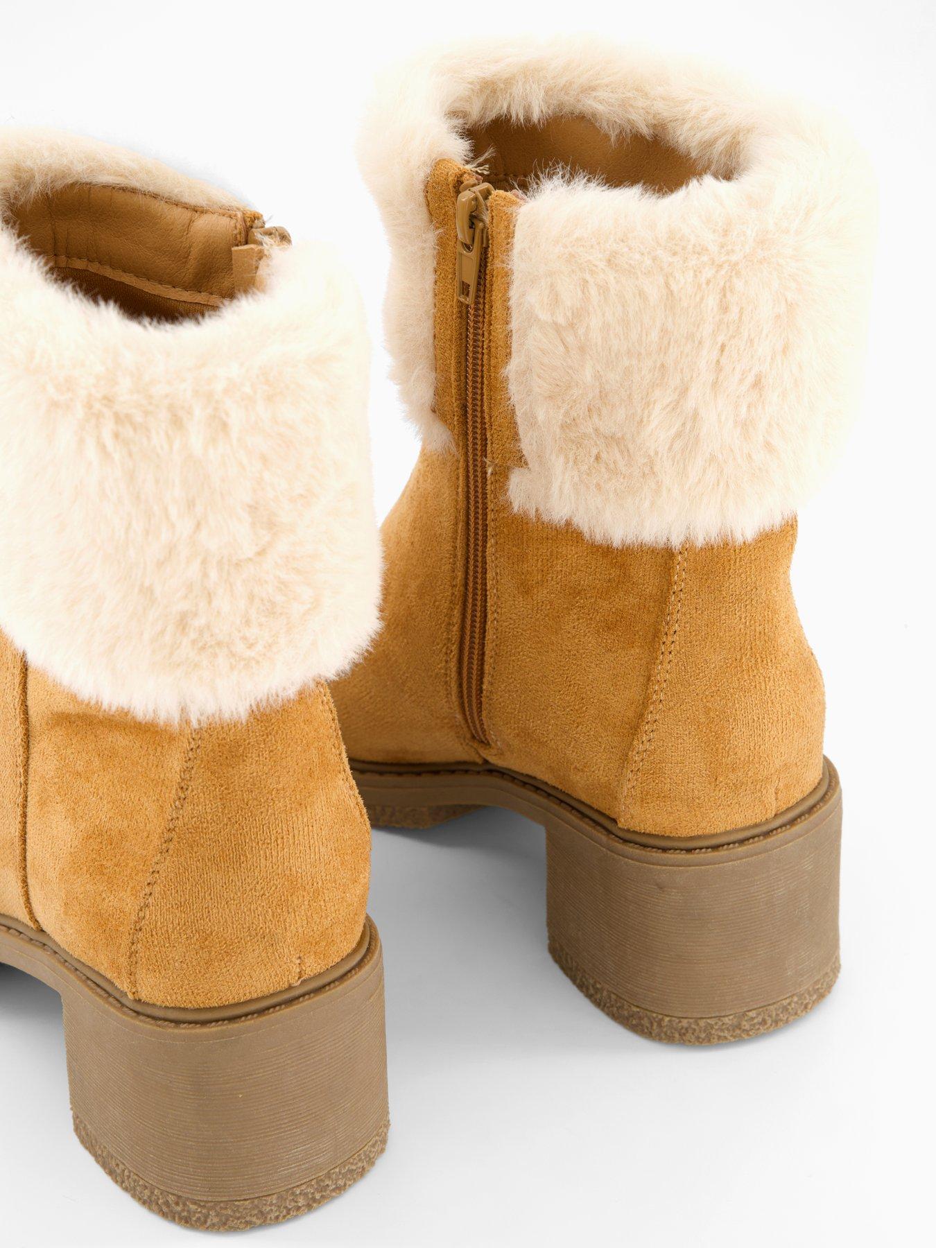 Image 5 of 6 of The Very Collection Extra Wide Fit Block Heel Boot&nbsp;- Brown